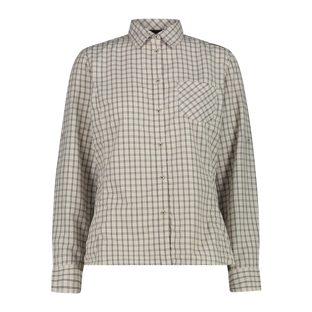 Cmp Women's Blanc Checked Long-Sleeve Shirt For