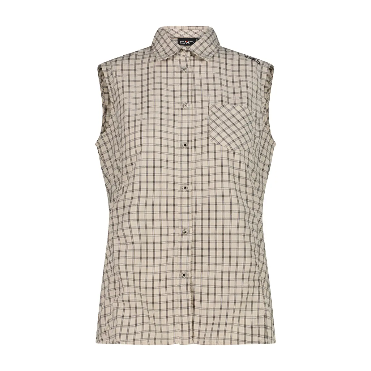 Cmp Women's Blanc Sleeveless Check Shirt For