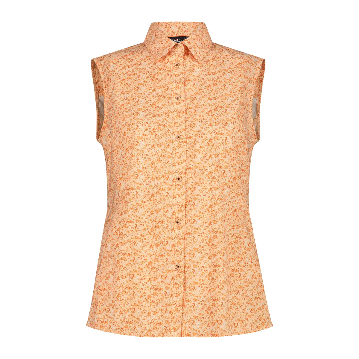 Cmp Women's Orange Floral Print Sleeveless Shirt