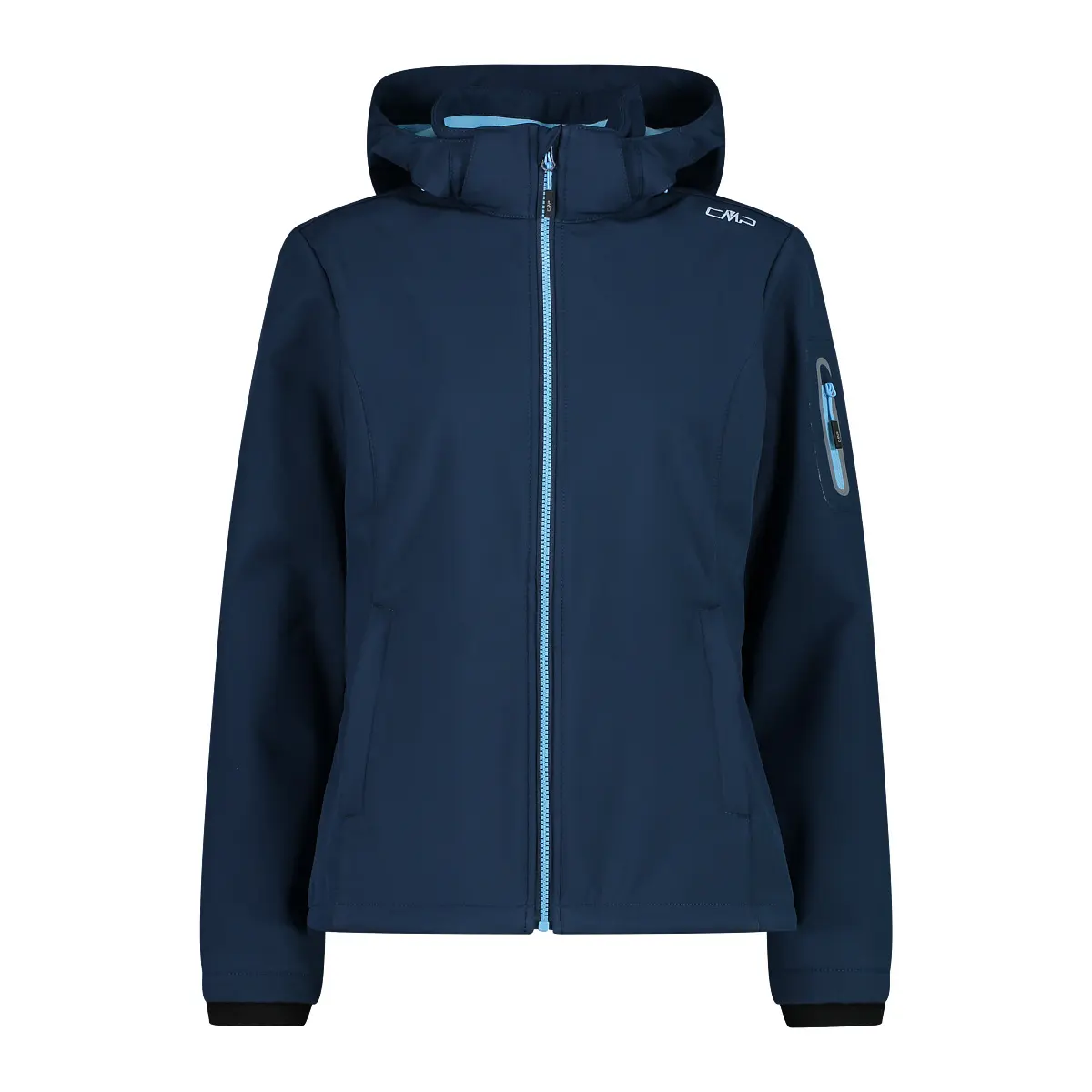 Cmp Bleu Vrouwelijke Waterdichte Jas Met Capuchon