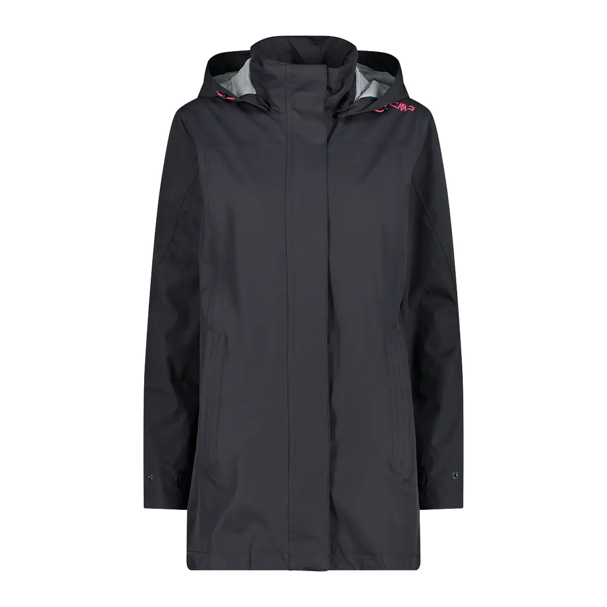 Cmp Women's Gris Waterproof Hooded Jacket With Snap Buttons