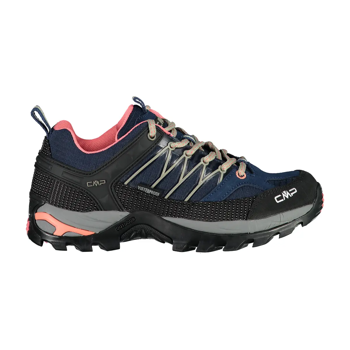 Cmp Women's Bleu Low Hiking Trainers For Rigel Waterprof