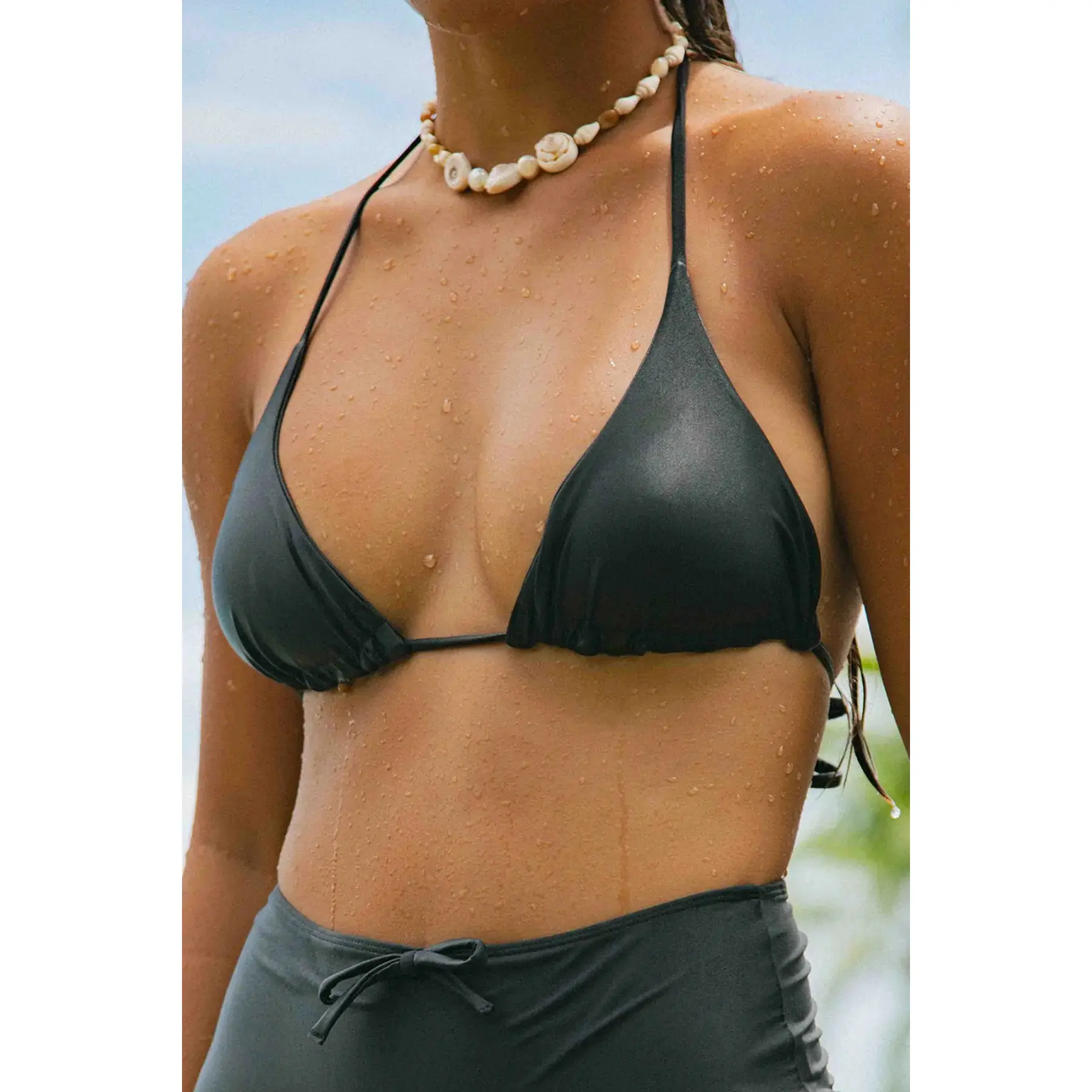 Top costume da bagno a triangolo da donna