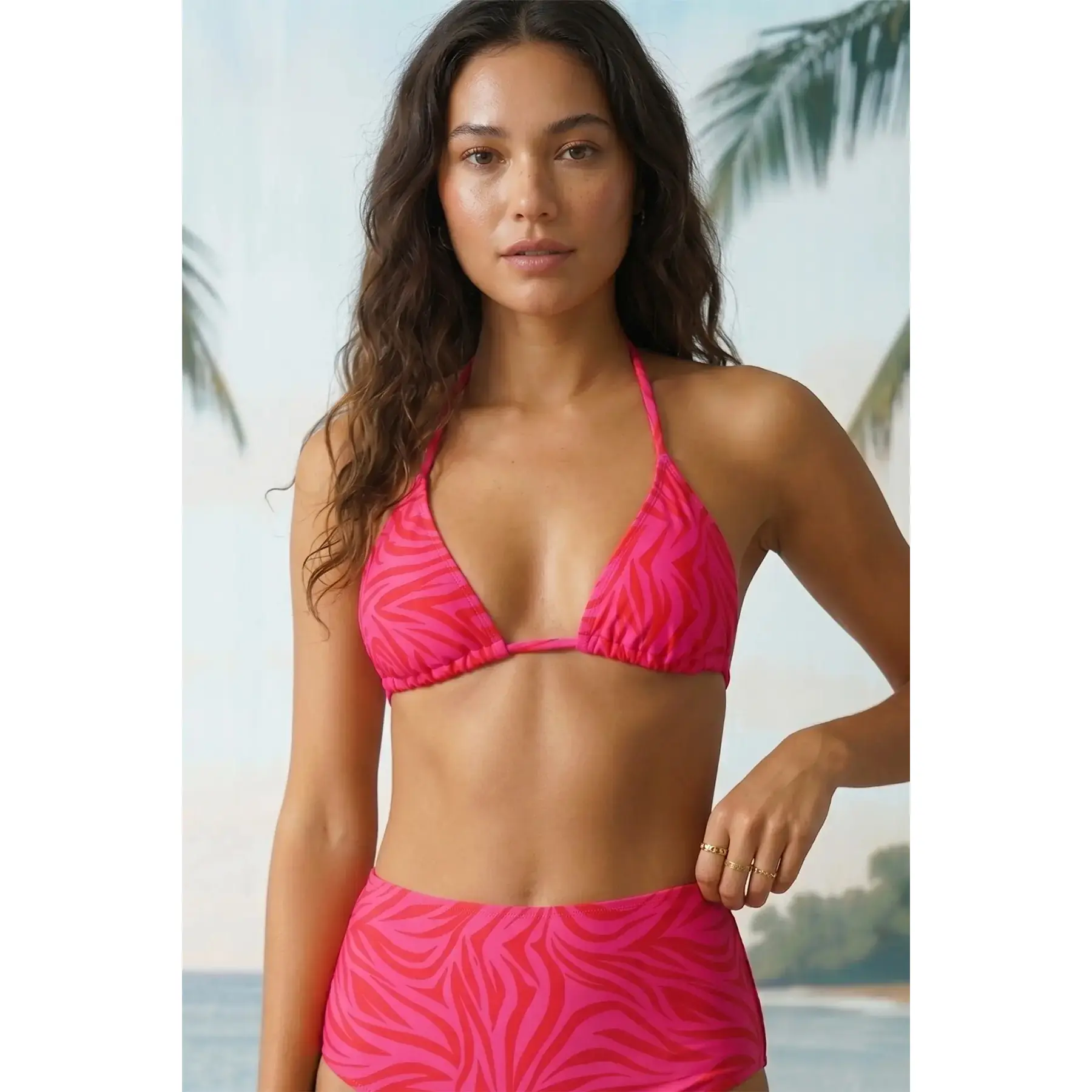 Top costume da bagno a triangolo da donna