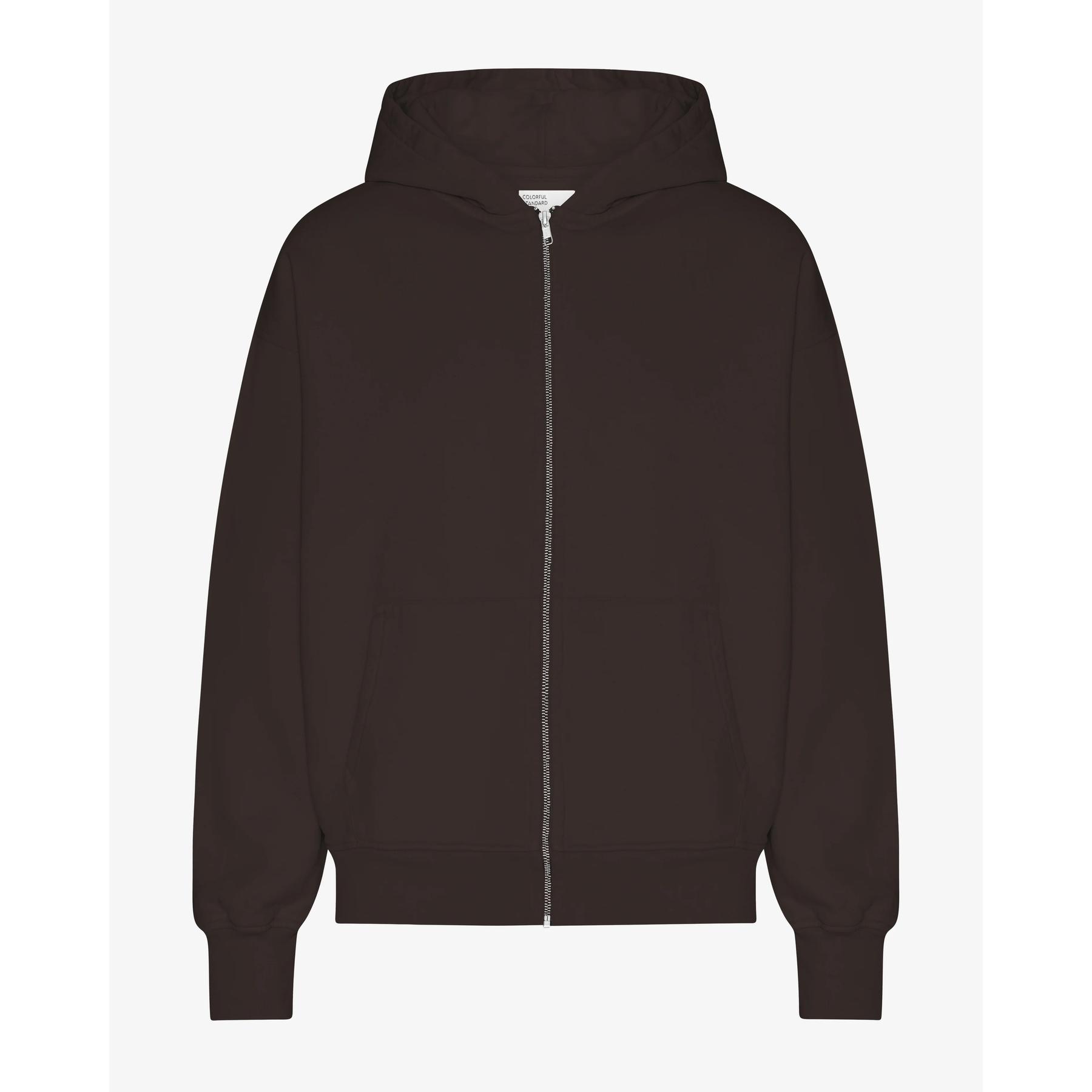 Felpa con cappuccio oversize full zip  Organic Coffee Brown