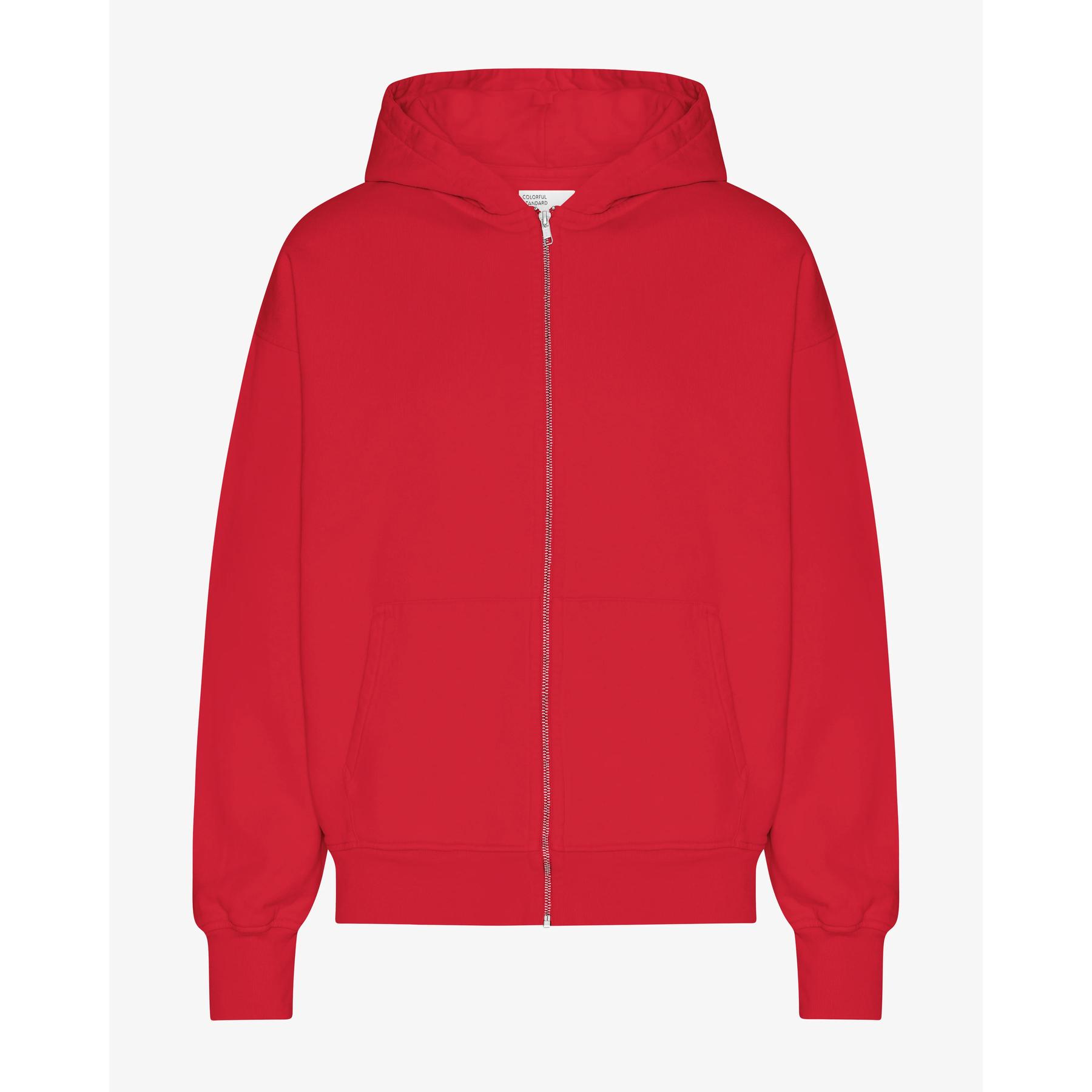 5602991145743 - Oversize Kapuzenjacke mit Reißverschluss Organic Scarlet Red