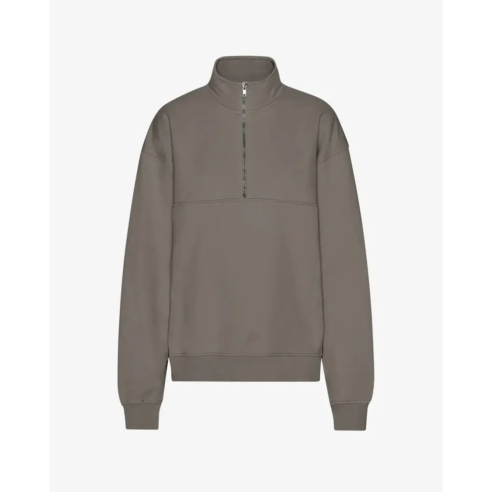Merinopullover mit 1/4 Reißverschluss Colorful Standard Misty Brown