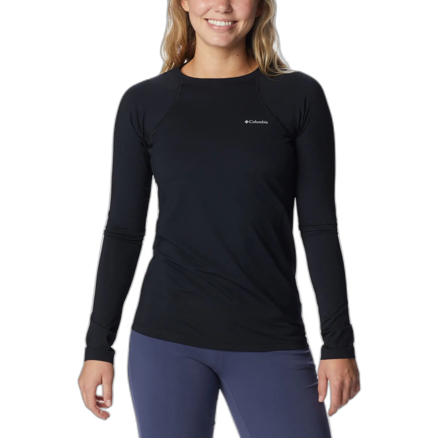 Langarmshirt halbdickes Stretch-Trikot, Damen Columbia