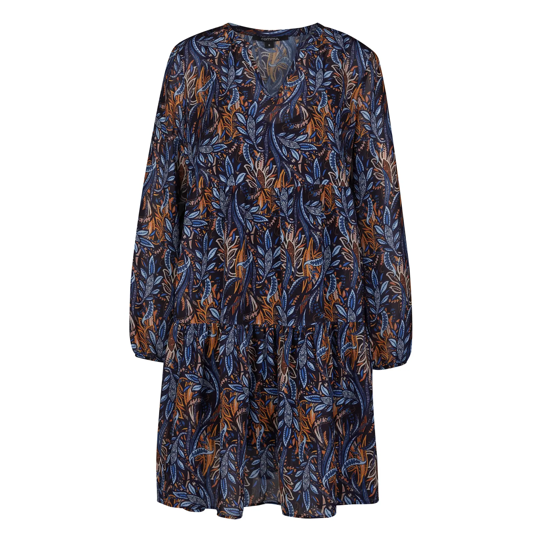 Bohemian Lange Mouwen Chiffon Jurk Dames COMMA