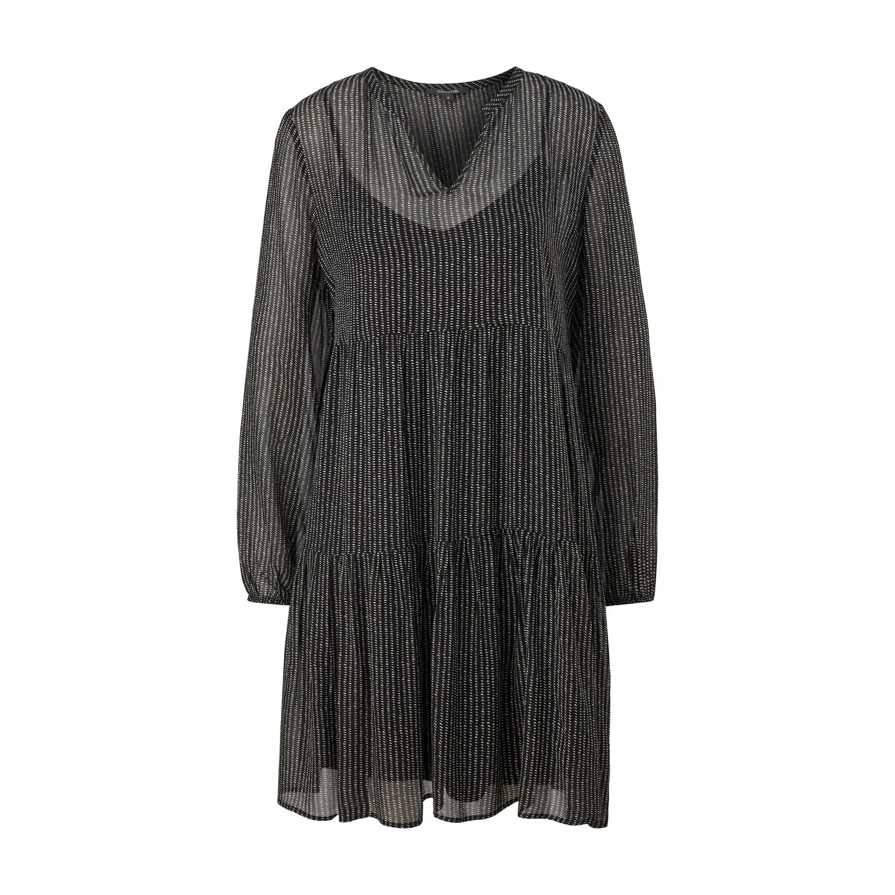 Vestito corto in crêpe di viscosa stampato donna COMMA
