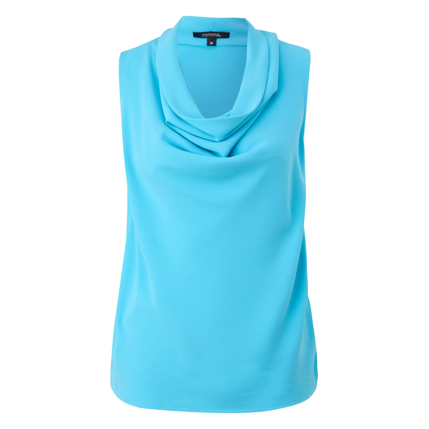 Mouwloze blouse met colsjaal in vloeibare jersey dames COMMA