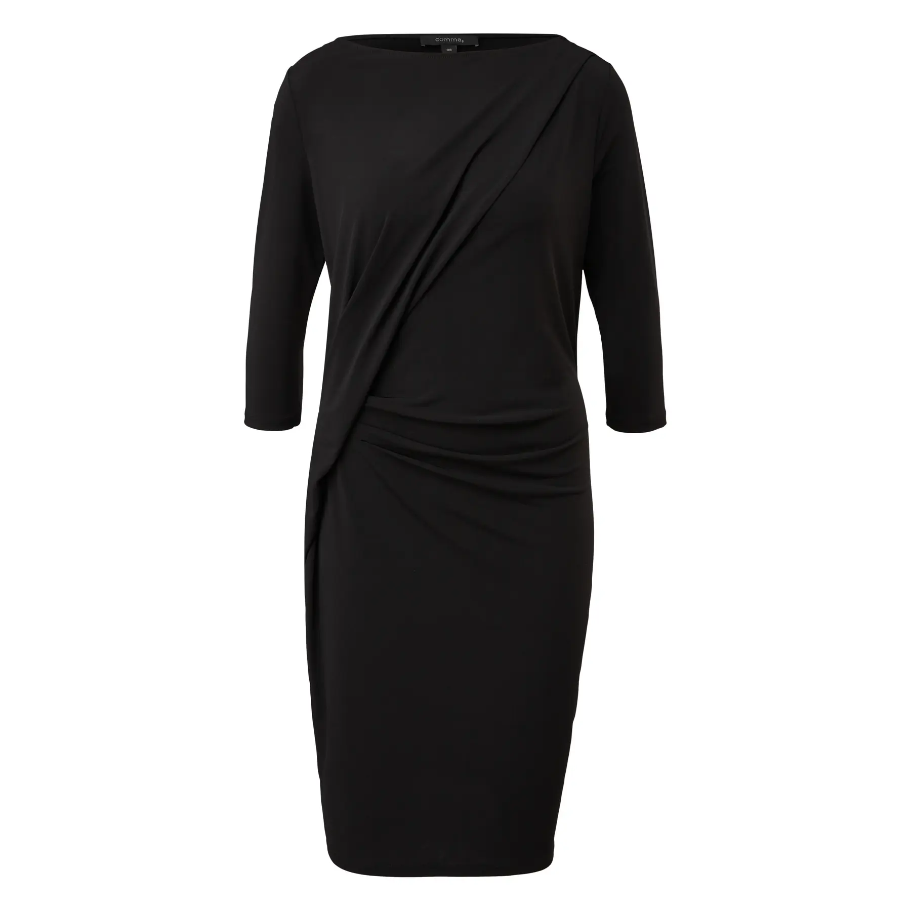 Korte jersey jurk met overslag 3/4 mouwen dames COMMA