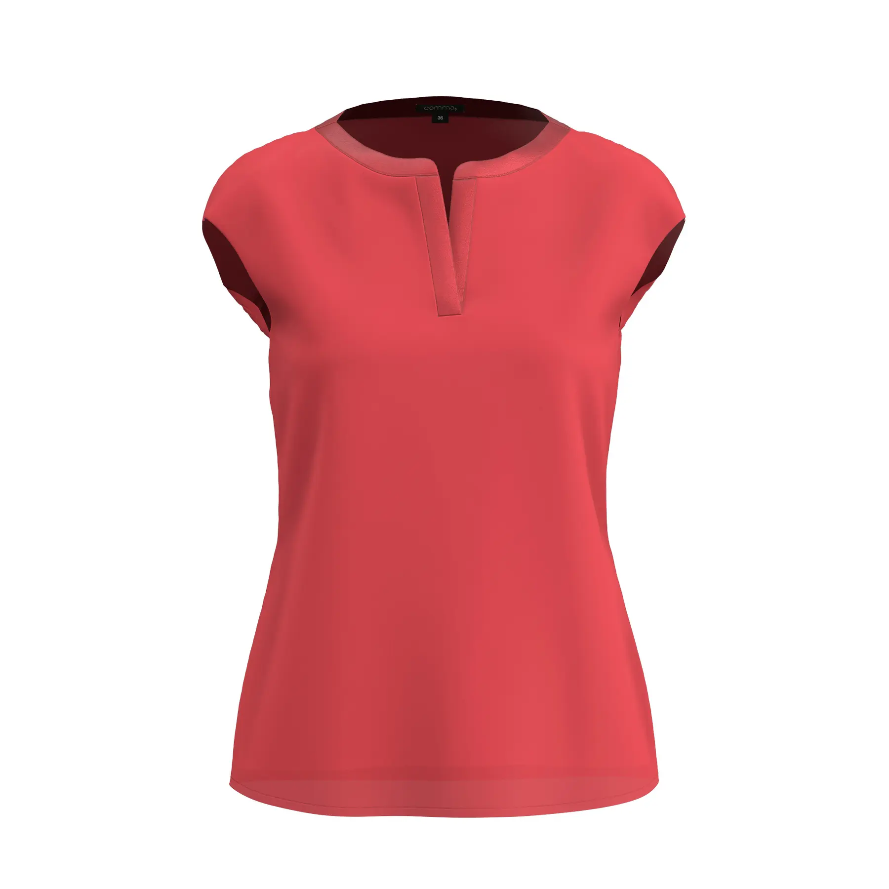 T-shirt a maniche corte fluido con col tunisino donna COMMA