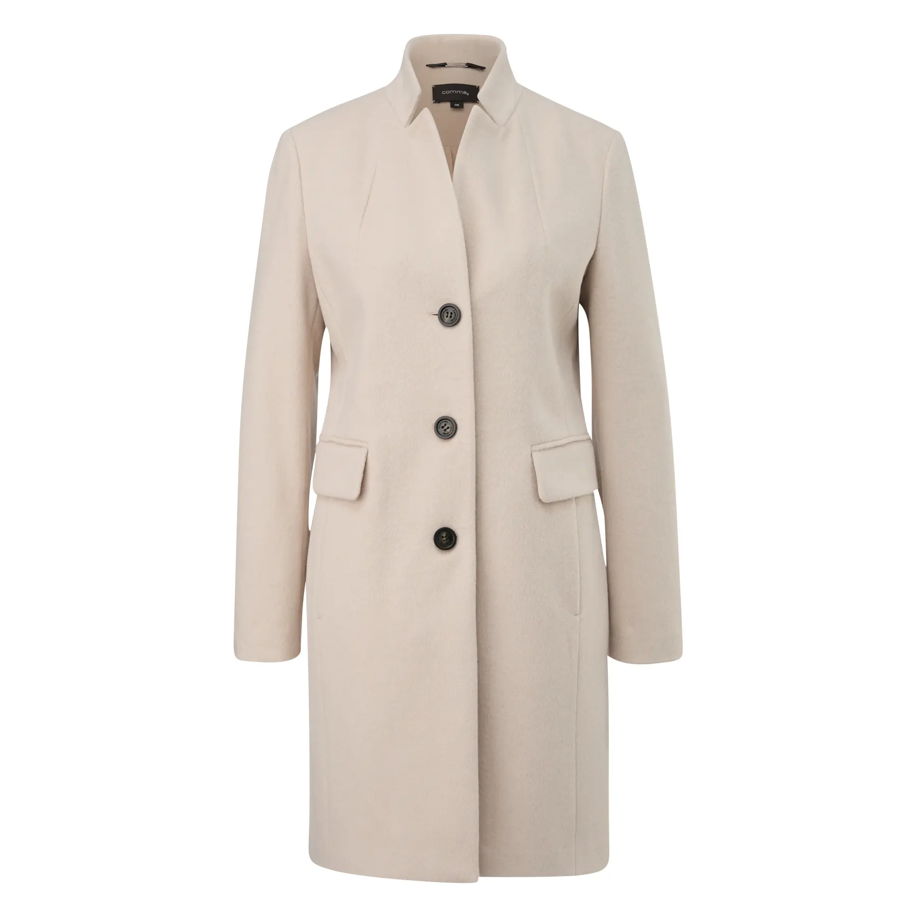 Fitted Wool-Look Coat with Patch Pockets Women's COMMA