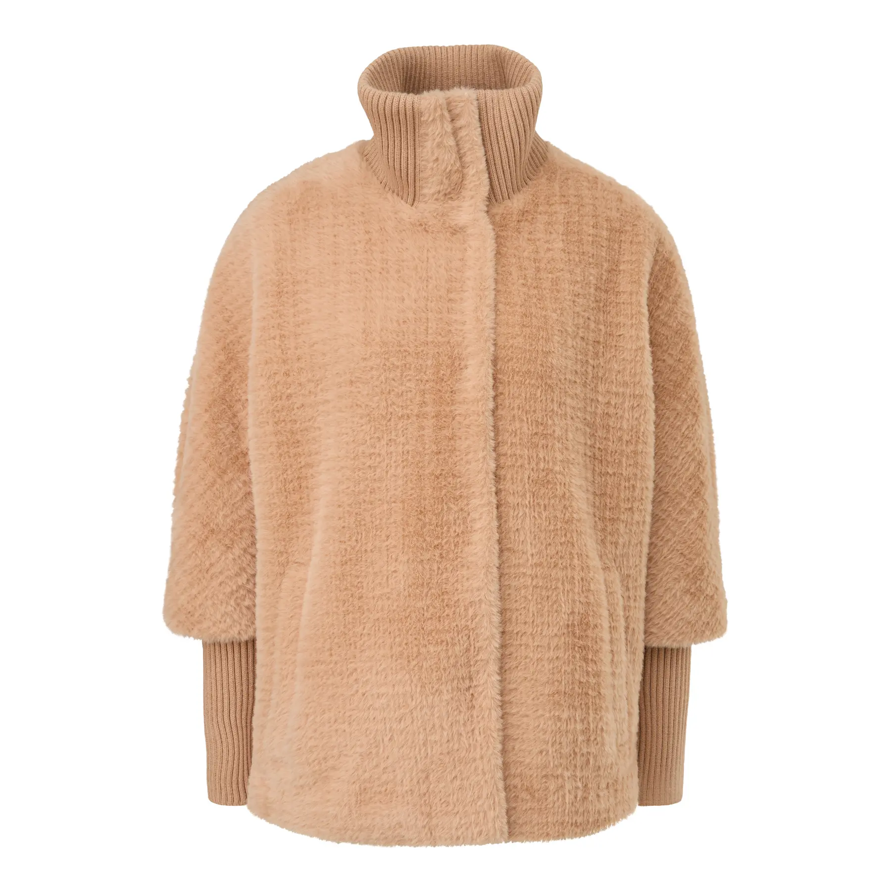 Polaire stile cappotto in finta pelliccia a collo a maglia polare donna COMMA
