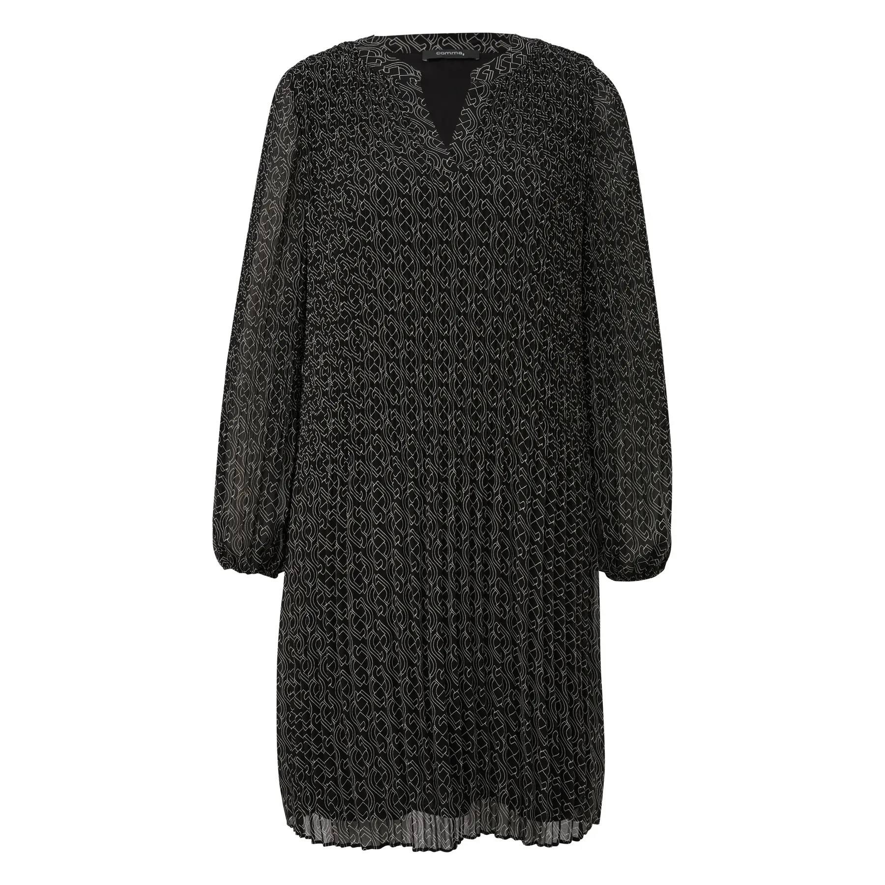 Shortes Plisierte Chiffon Kleid mit V-Ausschnitt für Damen COMMA