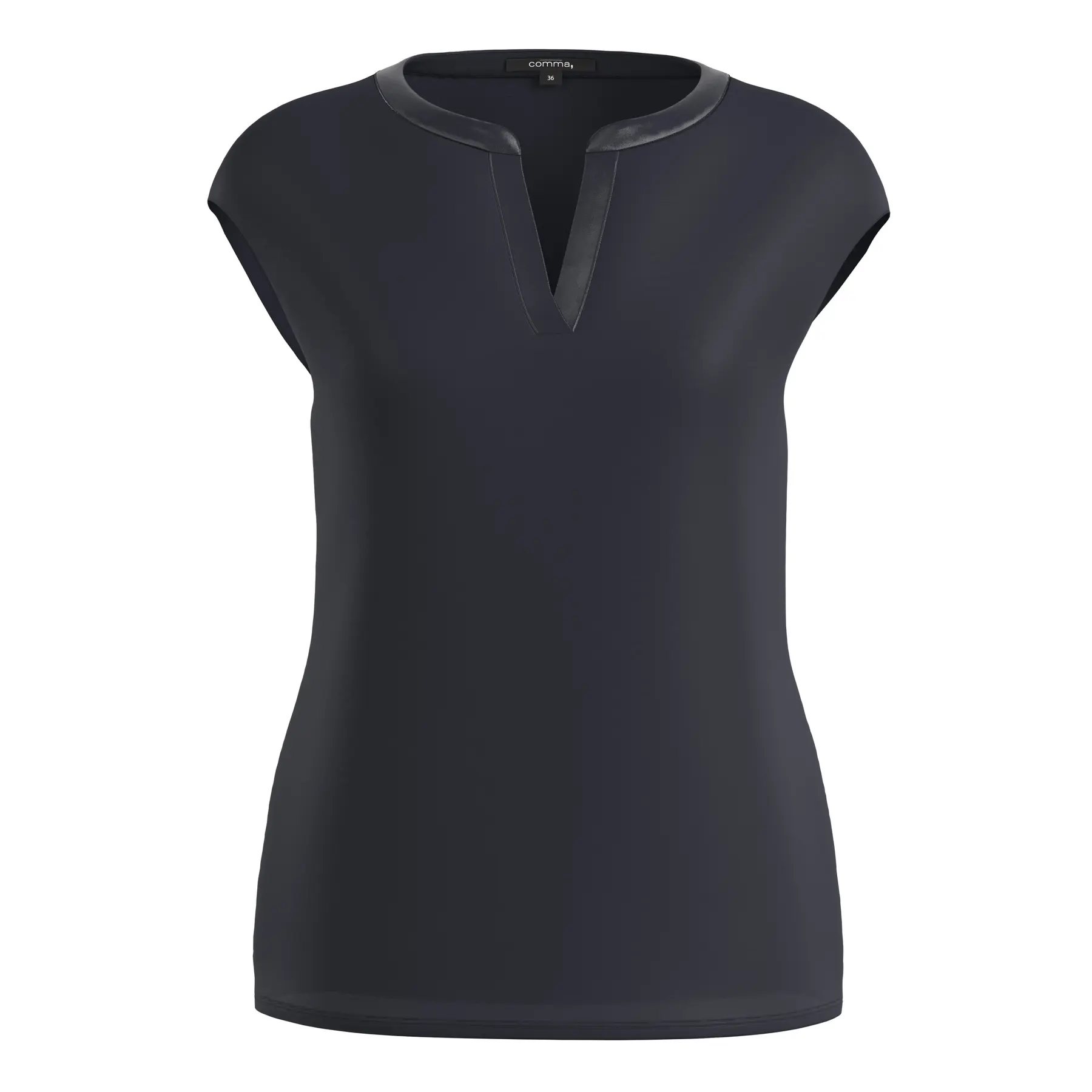 Blusa in jersey a maniche corte con finiture satinato donna COMMA