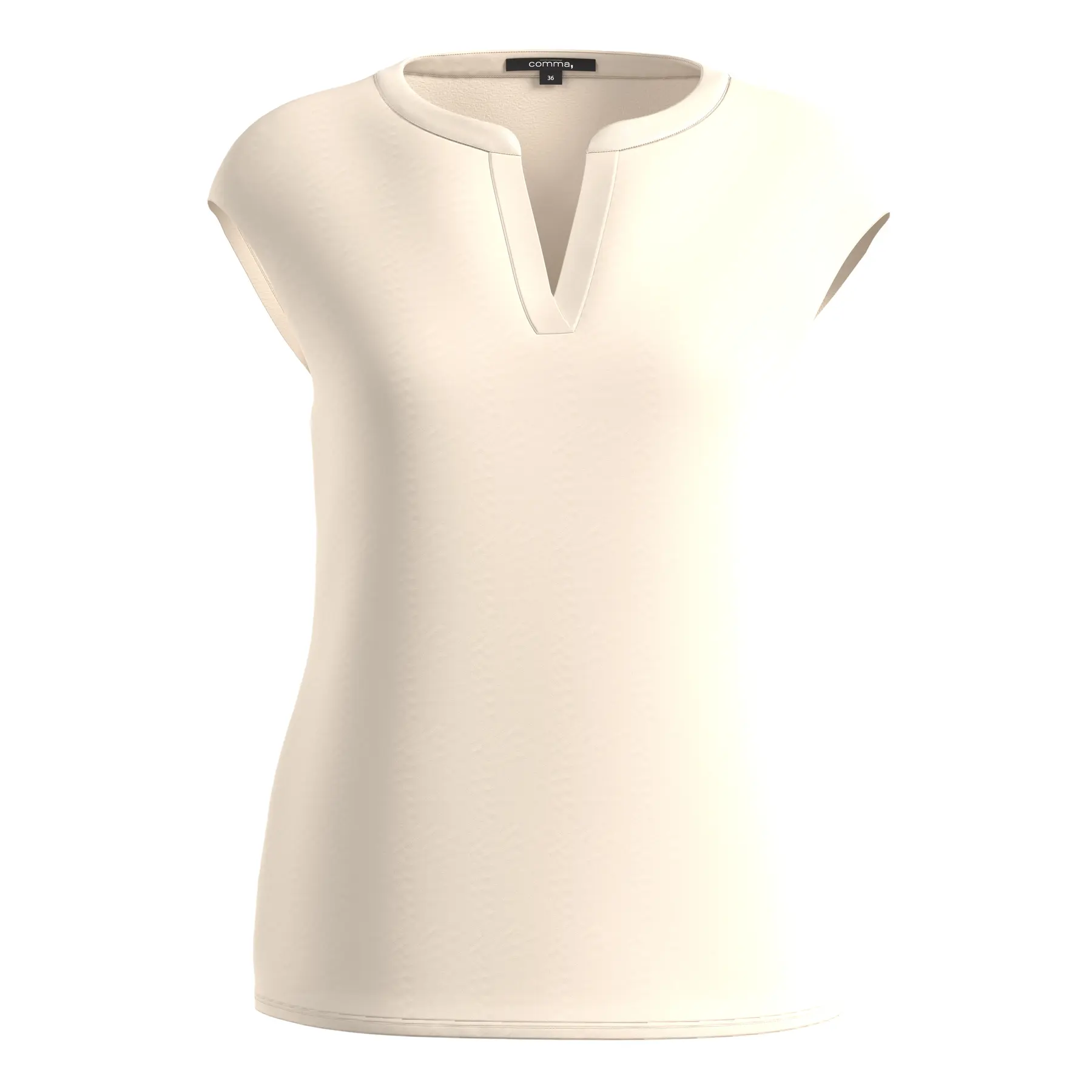 Kurzarm-Jersey-Bluse Mit Satinierter Verarbeitung Für Damen Comma