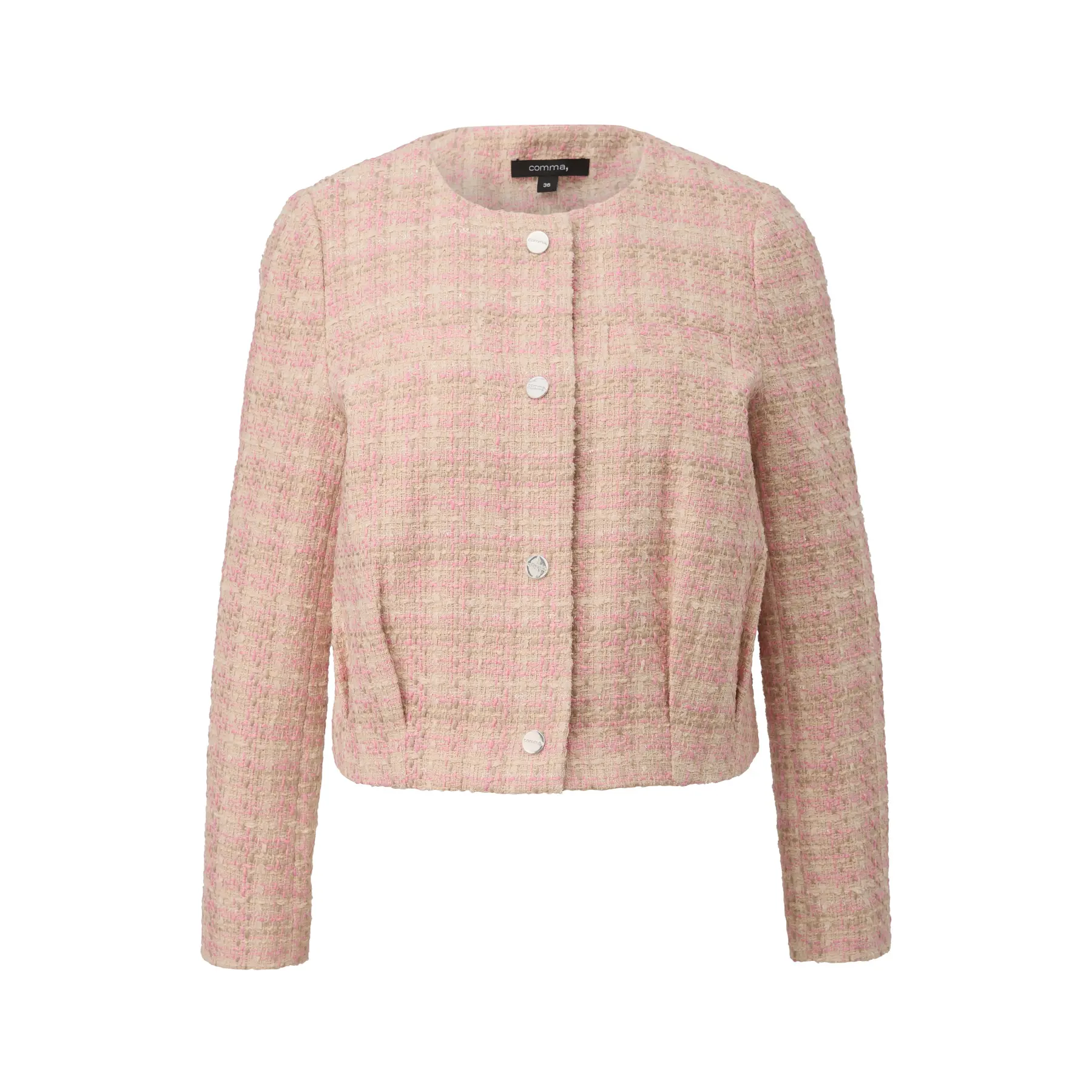 Cardigan in tweed chic modello quadrato donna COMMA