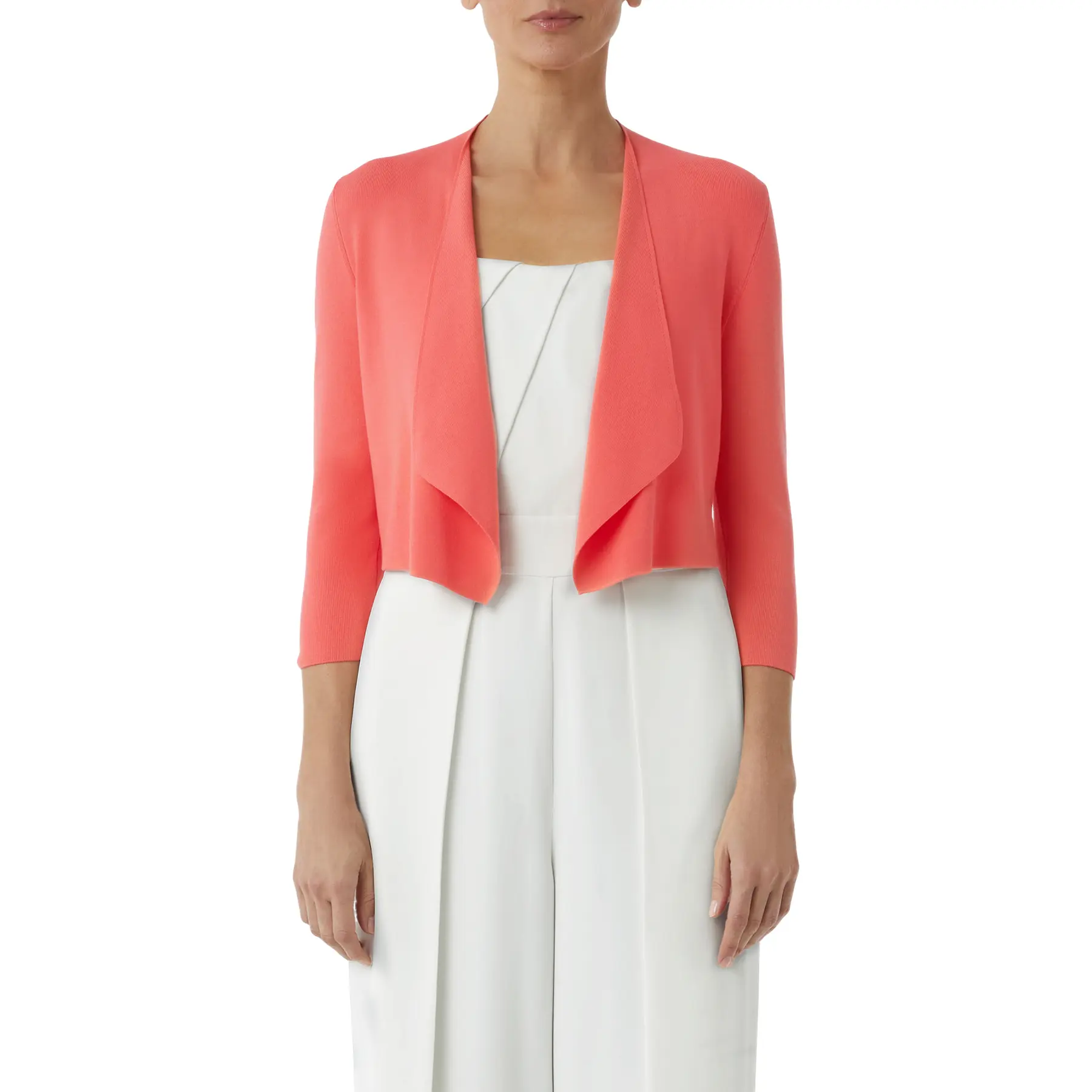 Dünner Strickkurzcardigan mit Lochdetails auf der Rückseite Damen COMMA