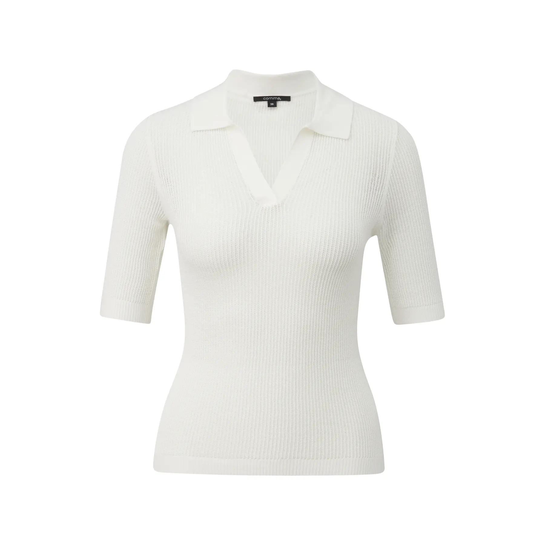 Pull in Maglia Trasparente Col Polo Donna COMMA