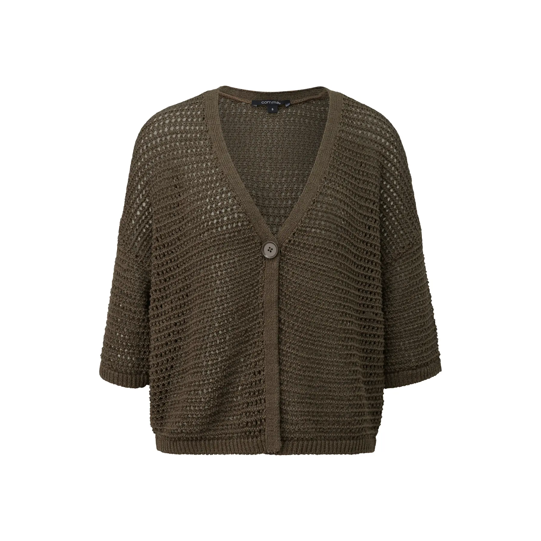 Damen Cardigan mit quadratischem Schnitt und durchbrochenem Muster COMMA