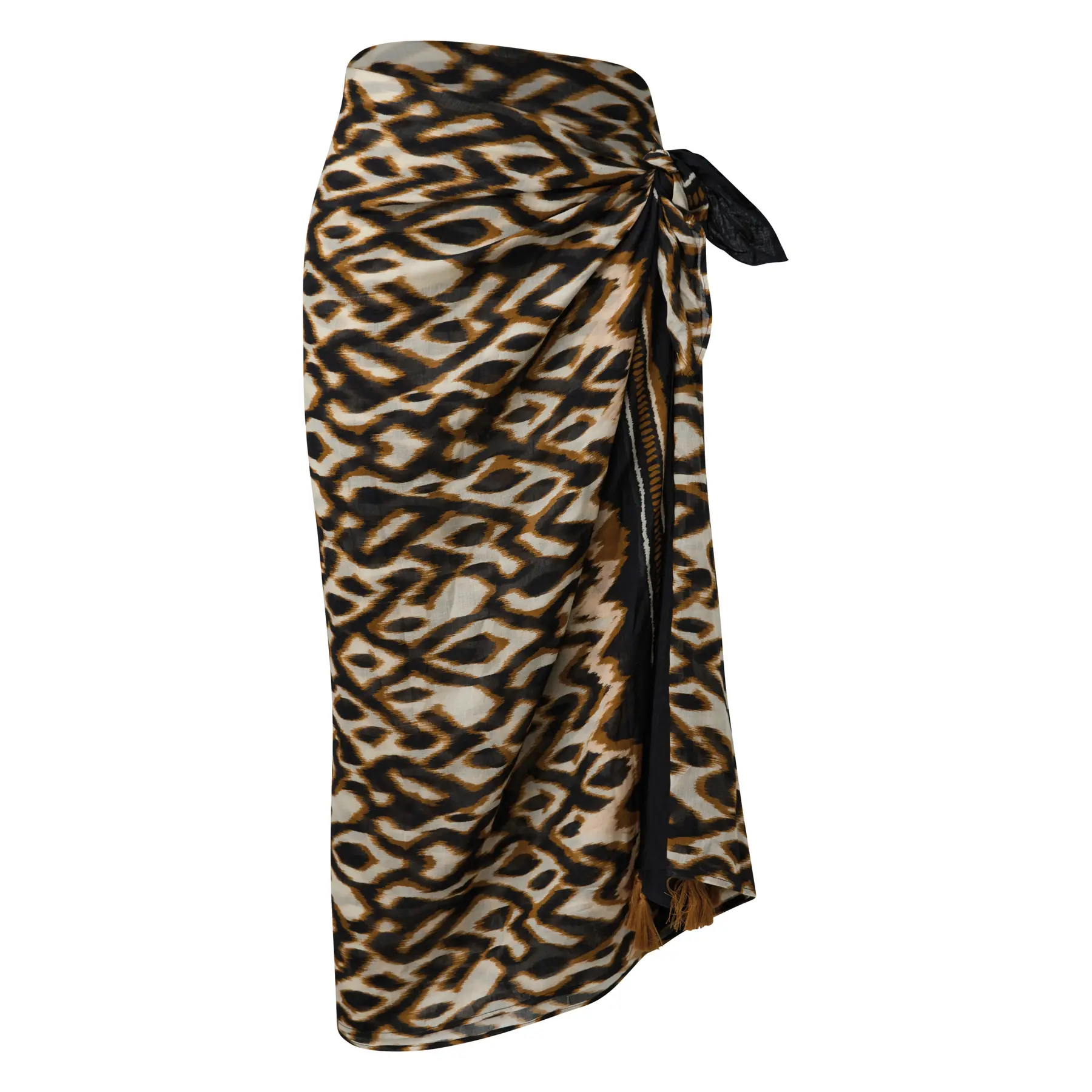 Women's Animal Print Cotton Blend Pareo Comma