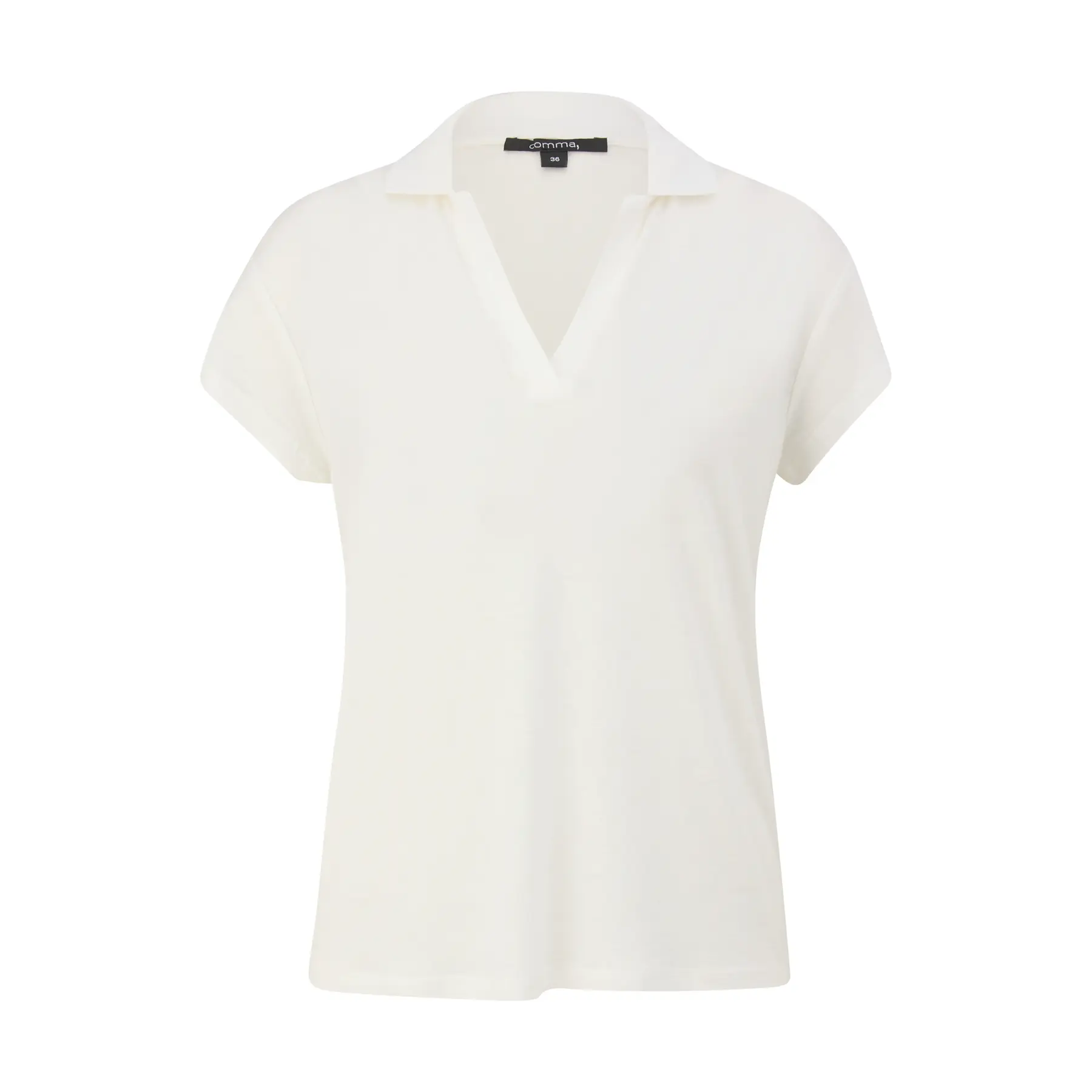 T-shirt in lino misto a col polo donna COMMA