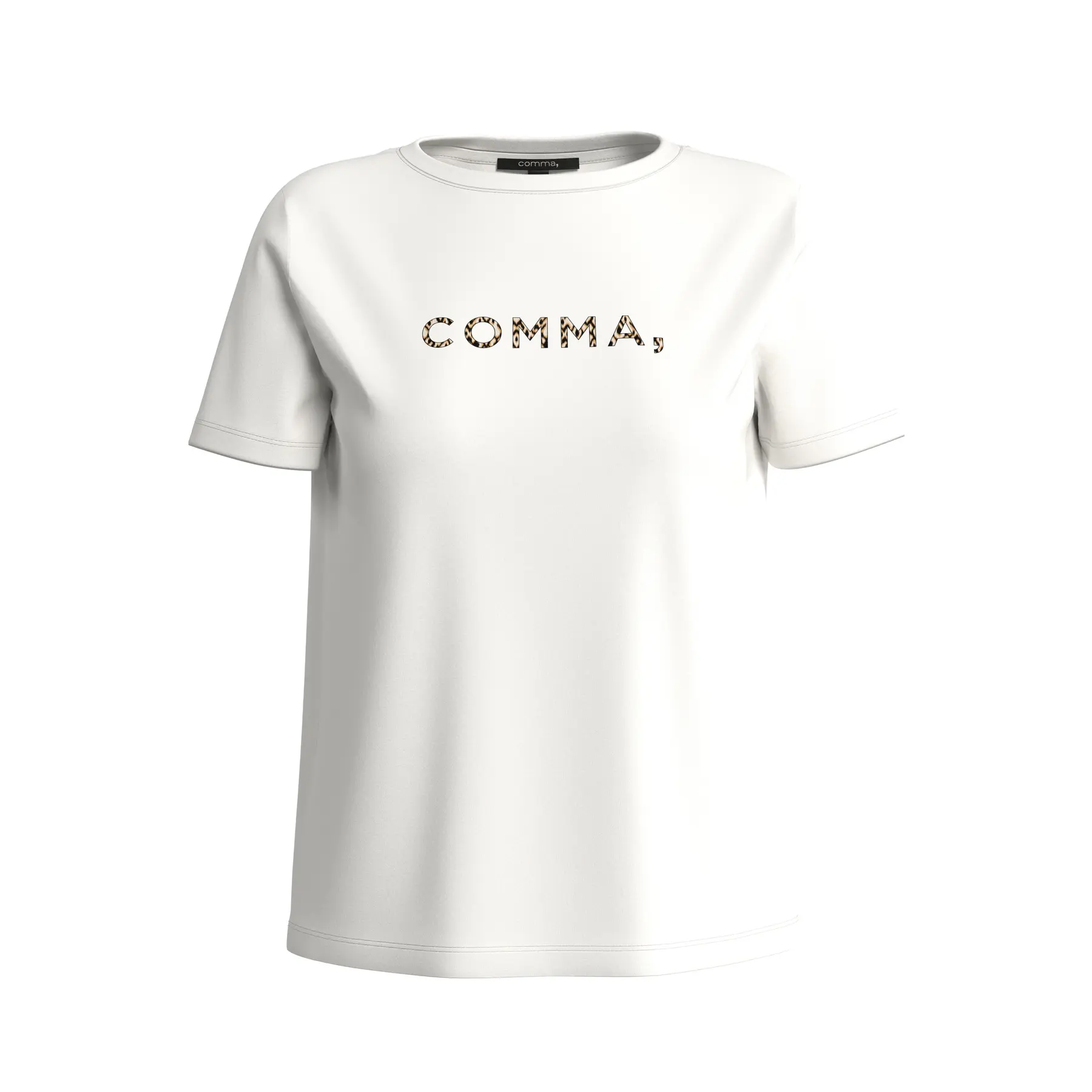 T-shirt in misto di cotone con motivo stampato sul davanti donna COMMA