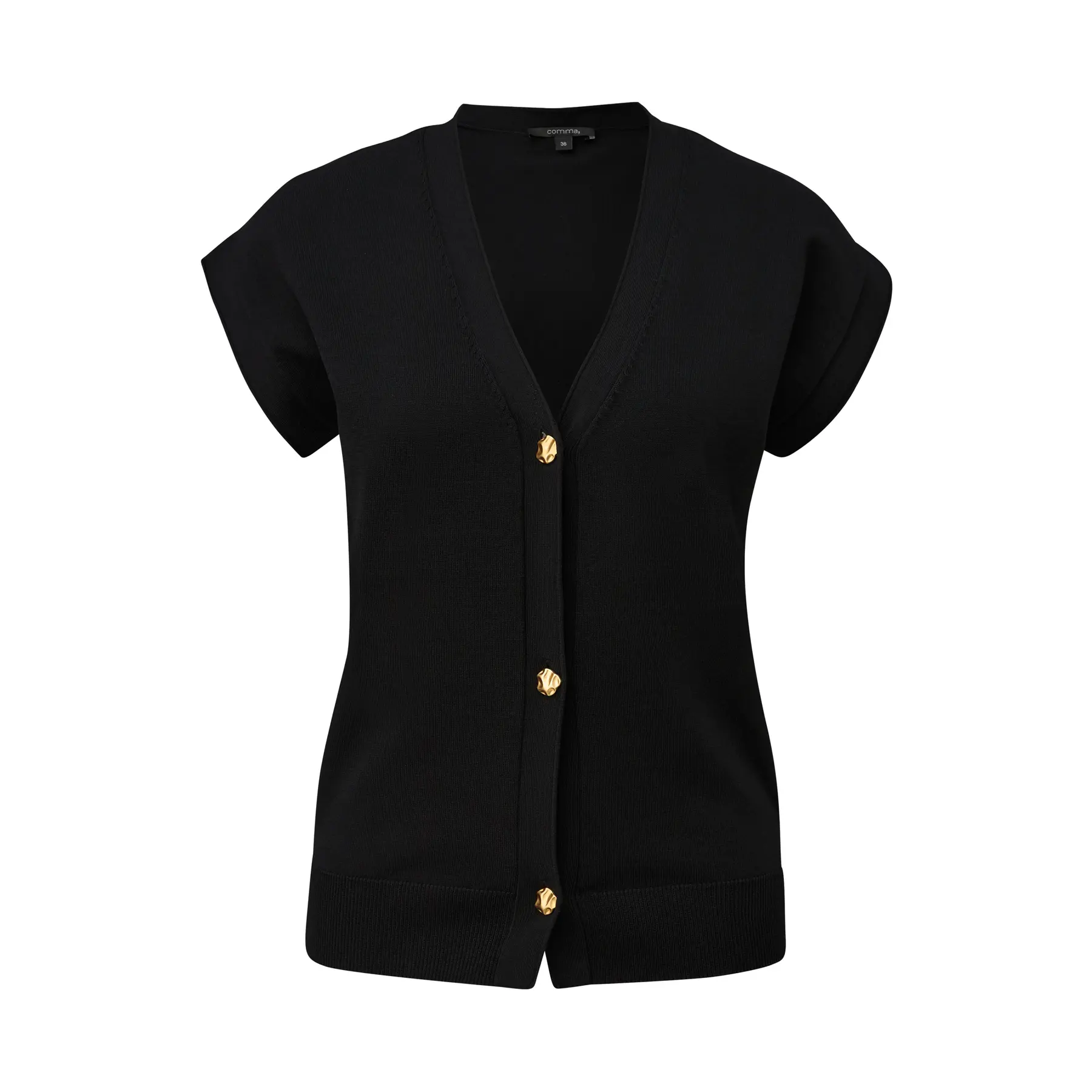 Ärmelloser Cardigan mit dekorativen Metallknöpfen Damen COMMA