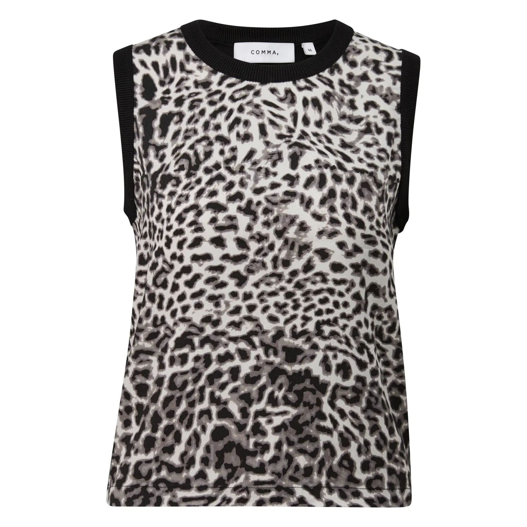 Canotta in maglia a motivo animale e collo rotondo donna COMMA