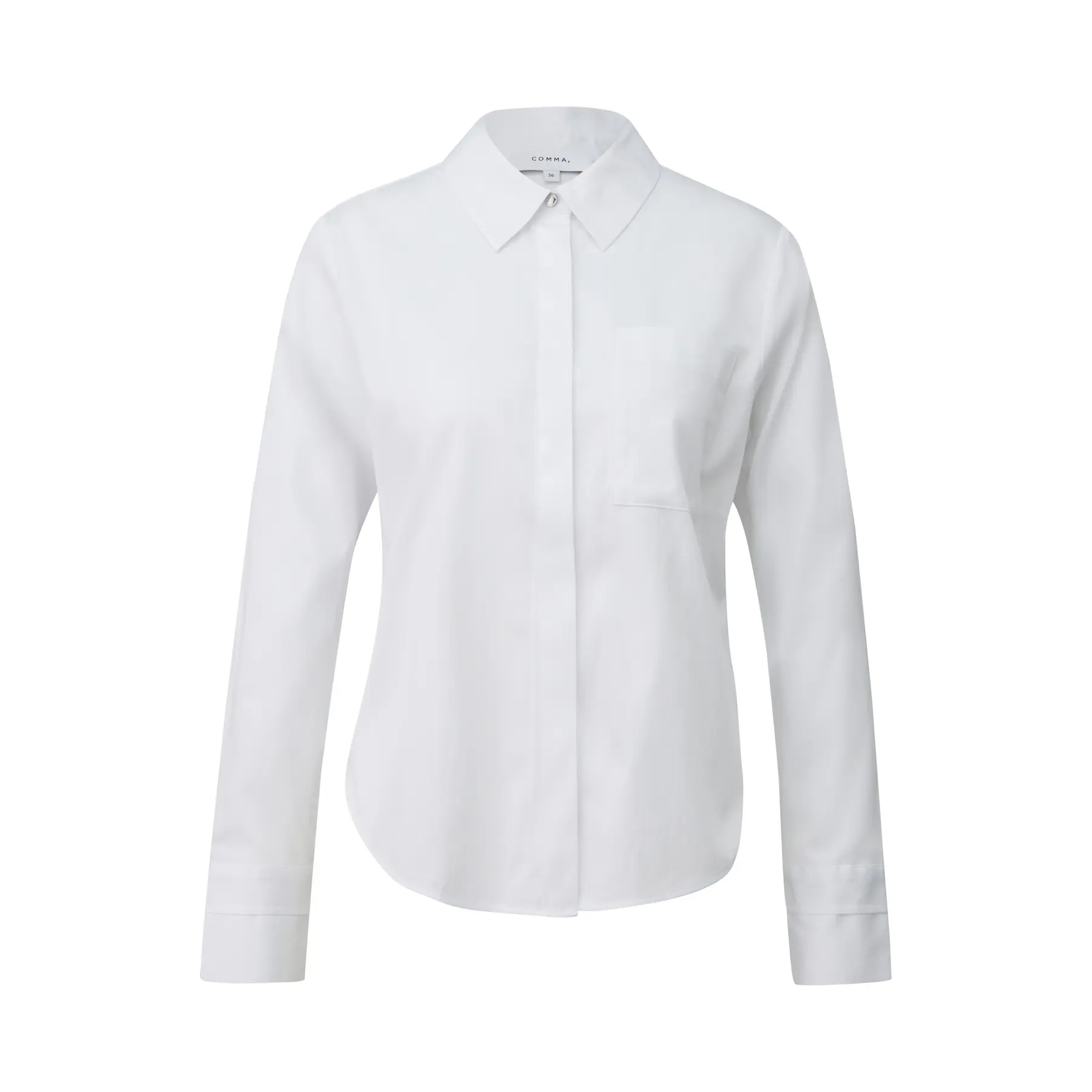 Camicia in cotone misto con bottoni nascosti donna COMMA