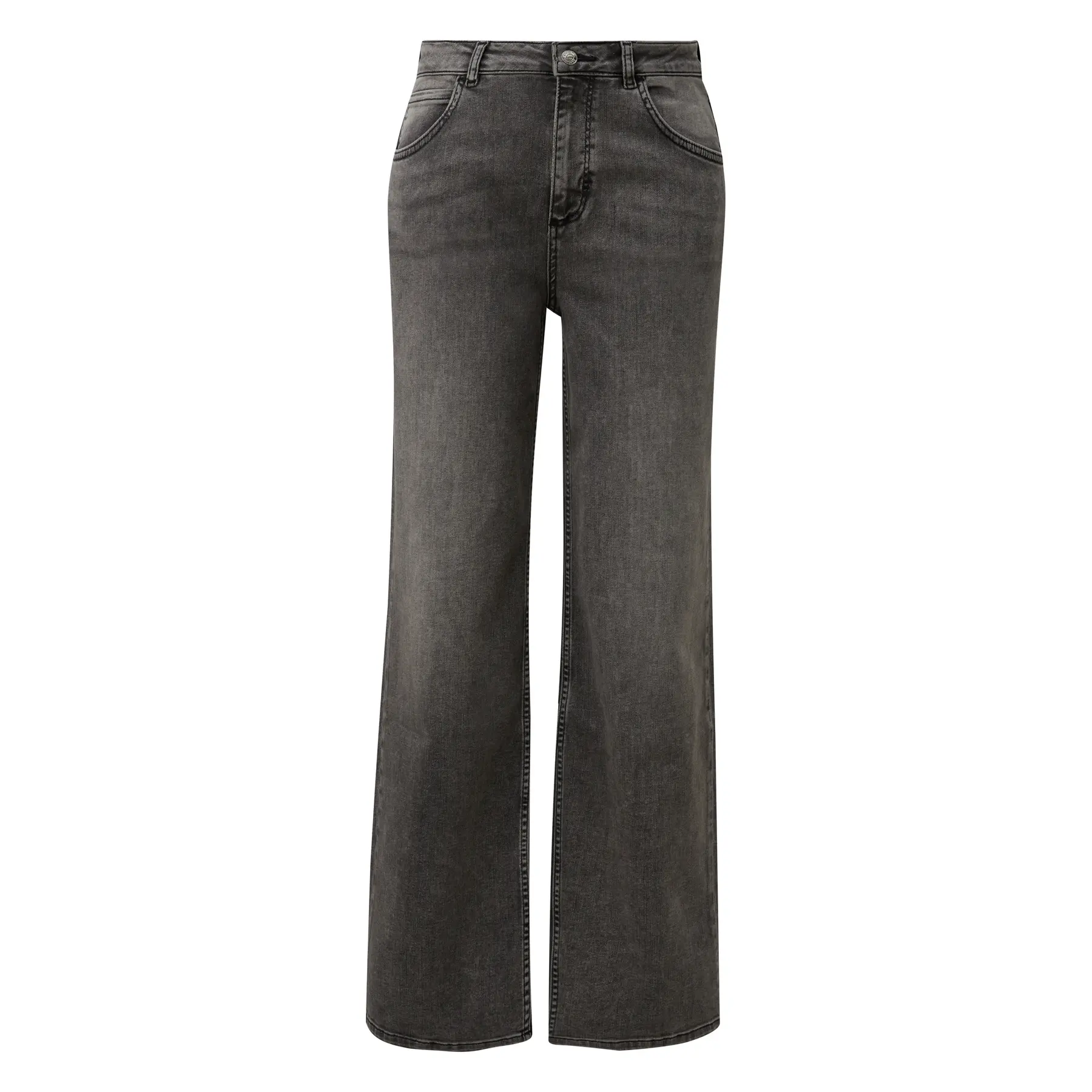 Damen Stretch Jeans mit lässiger Waschung weit geschnitten COMMA