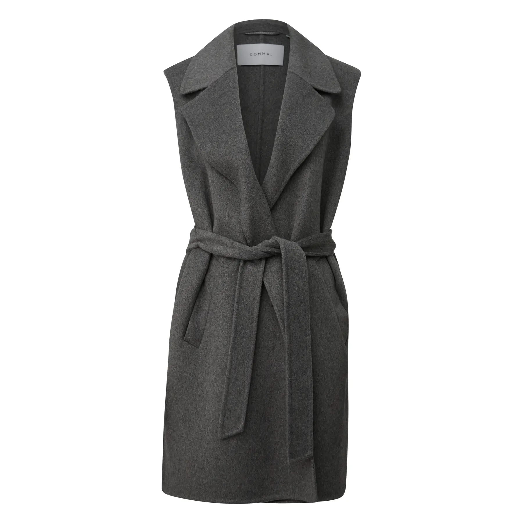 Women’s Sleeveless Coat with Notched Lapel COMMA