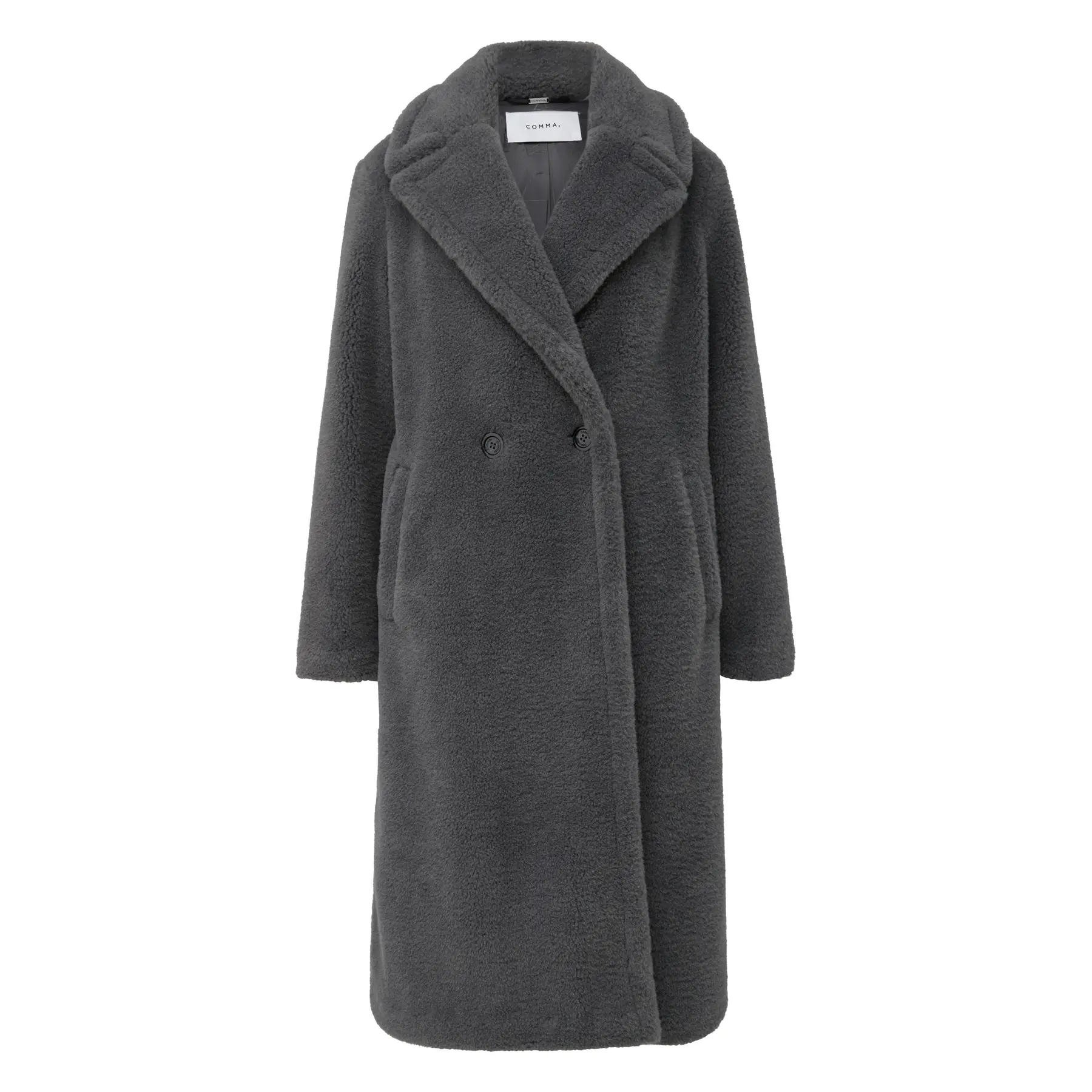 Damen Polsterstoff Sophisticated Wickelmantel mit Reverskragen COMMA