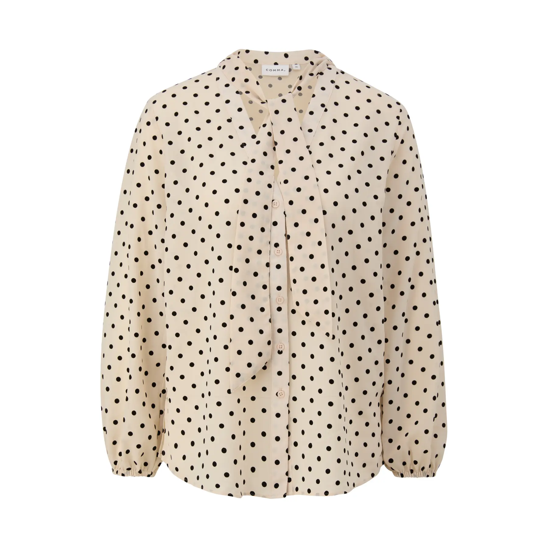 Blusa a maniche lunghe in mousseline semitrasparente a pois donna COMMA