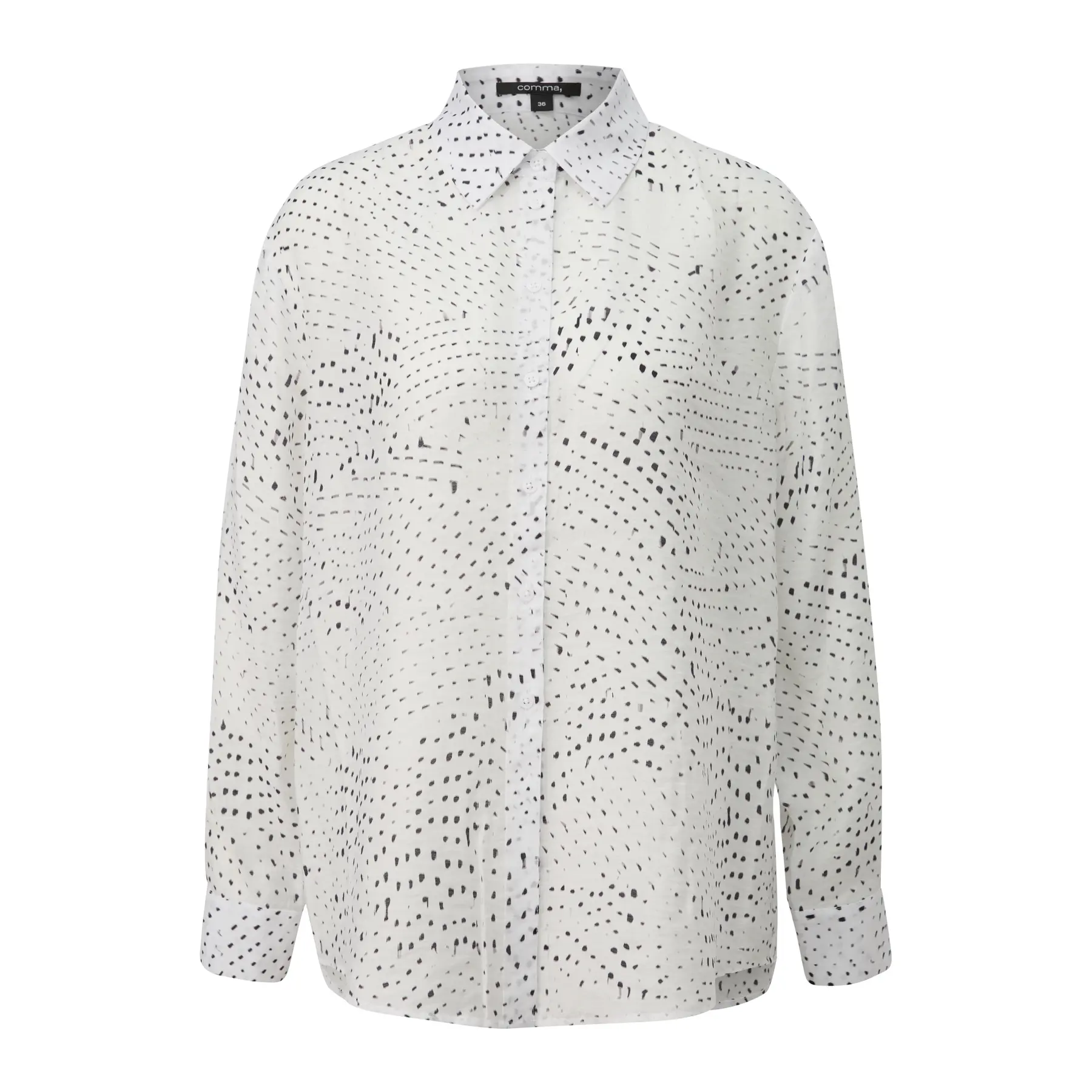 Blusa a maniche lunghe in ramie con stampa integrale donna COMMA