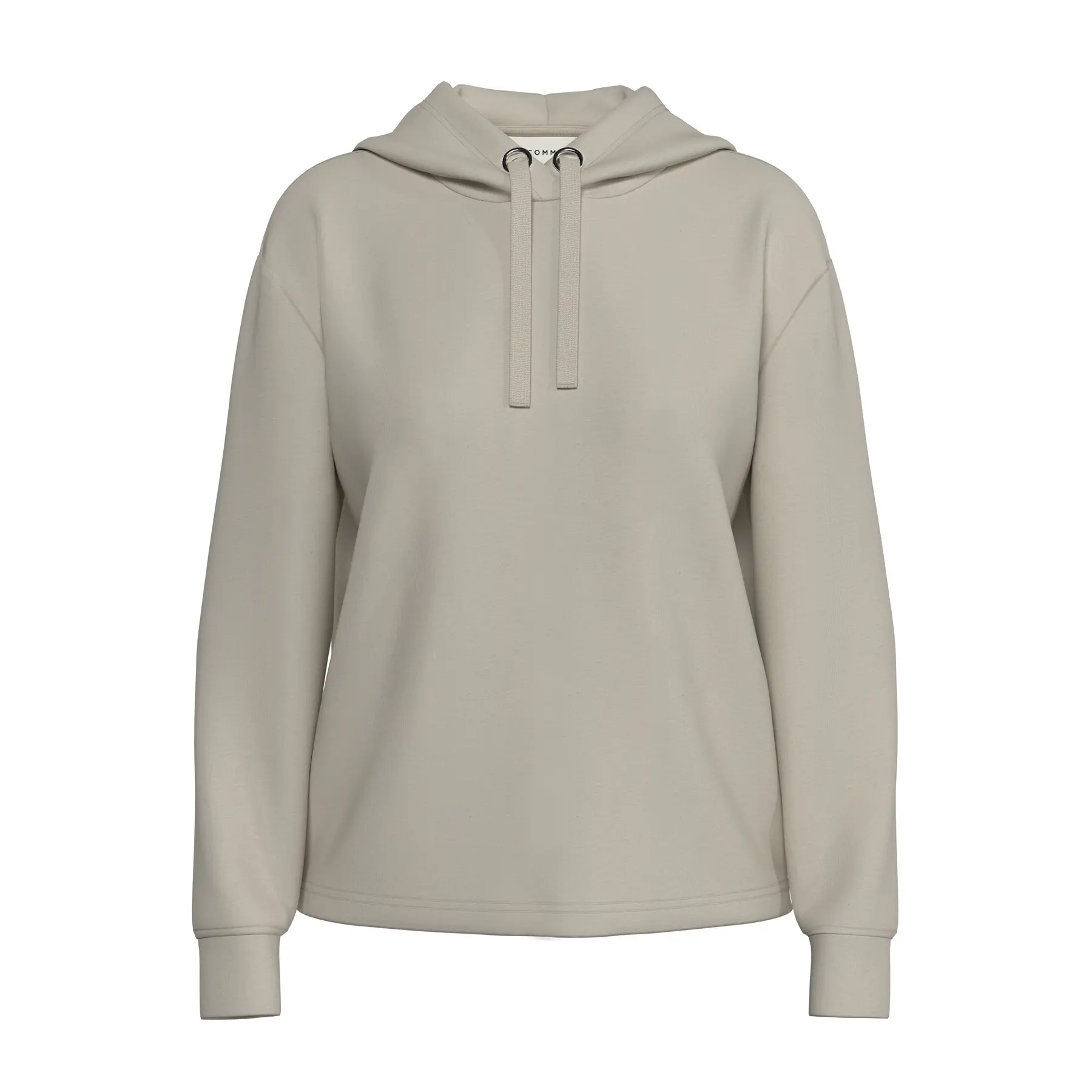 Felpa con cappuccio in tessuto scuba a spalle scese donna COMMA