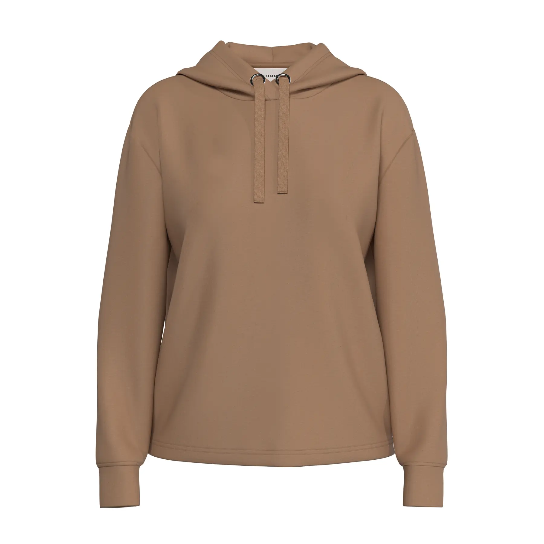 Felpa con cappuccio in tessuto scuba a spalle scese donna COMMA