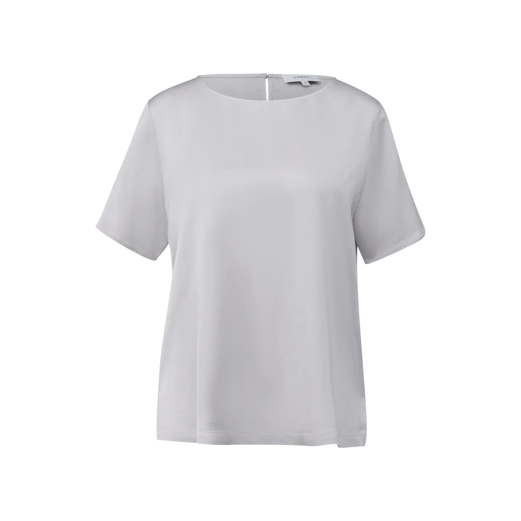 Blusa in satin a maniche corte con scollo rotondo donna COMMA