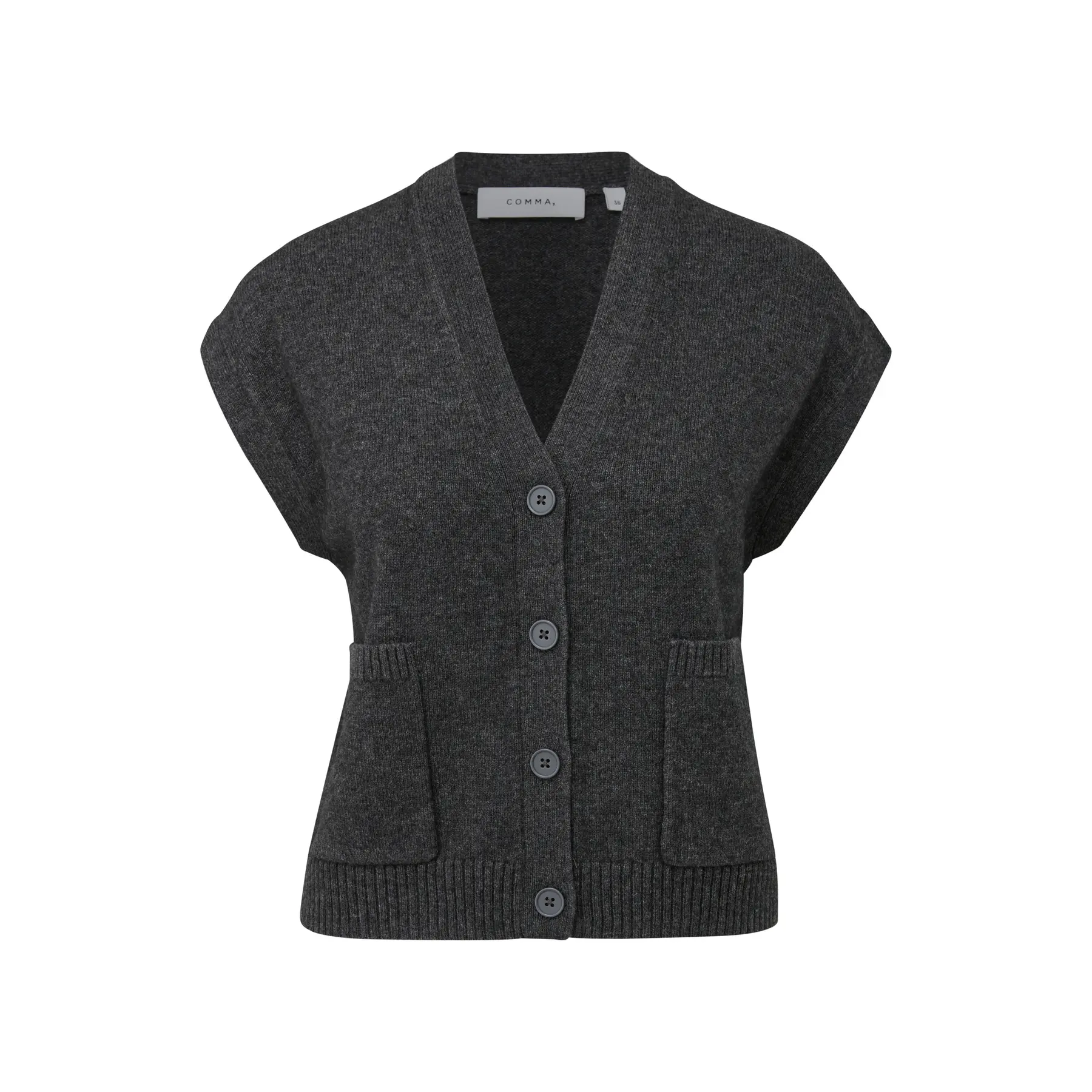 Cardigan ohne Ärmel mit aufgesetzten Taschen für Frauen COMMA