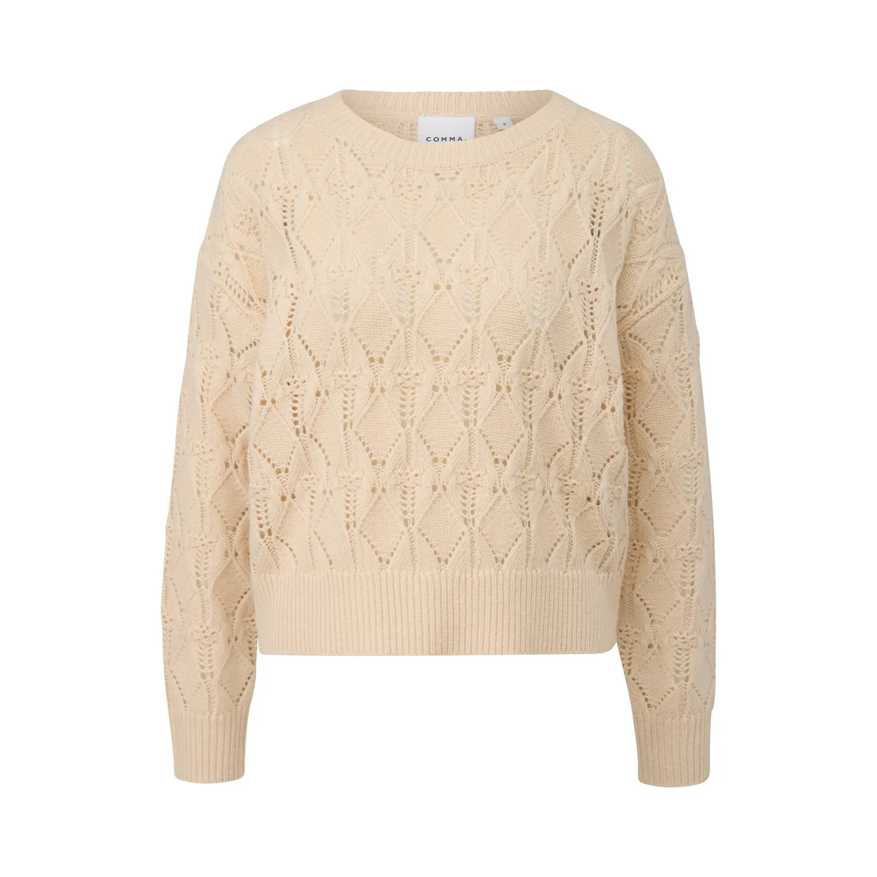 Maglione casual a maniche lunghe con finiture a costine donna COMMA