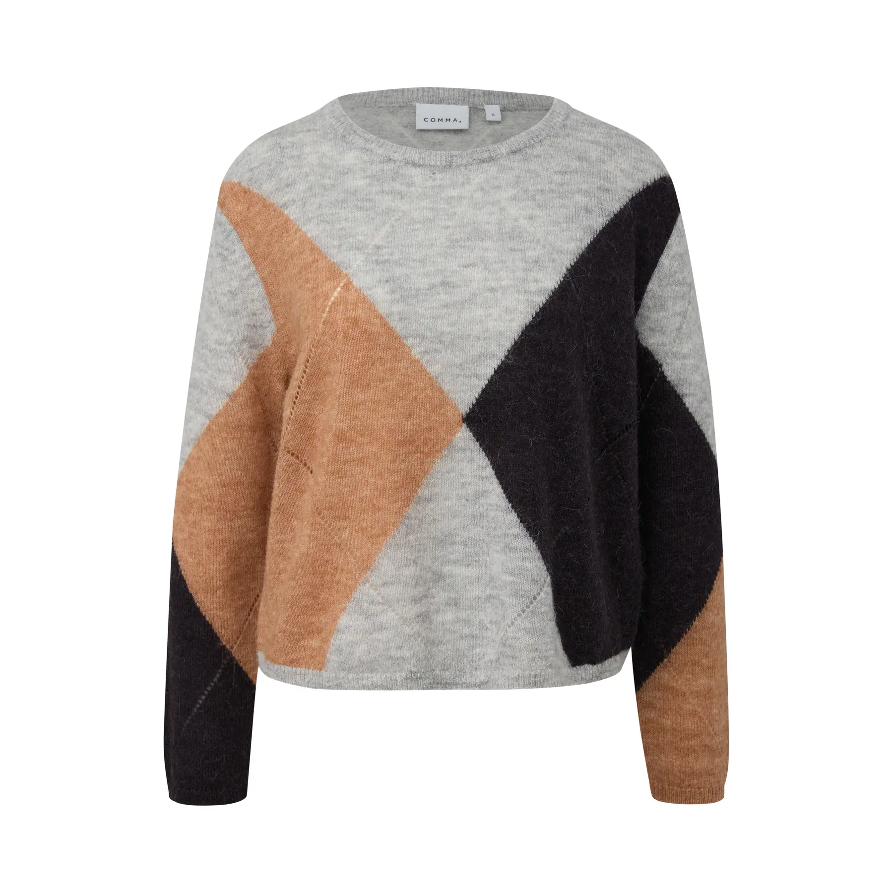 Pull motivo rombo in alpaca donna COMMA
