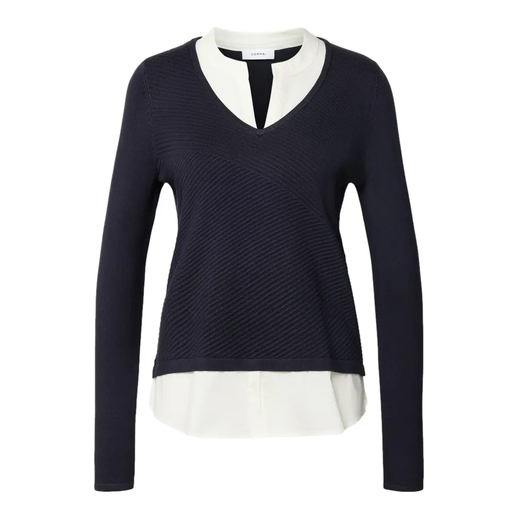 Pull Col Montant e Col a V Donna COMMA