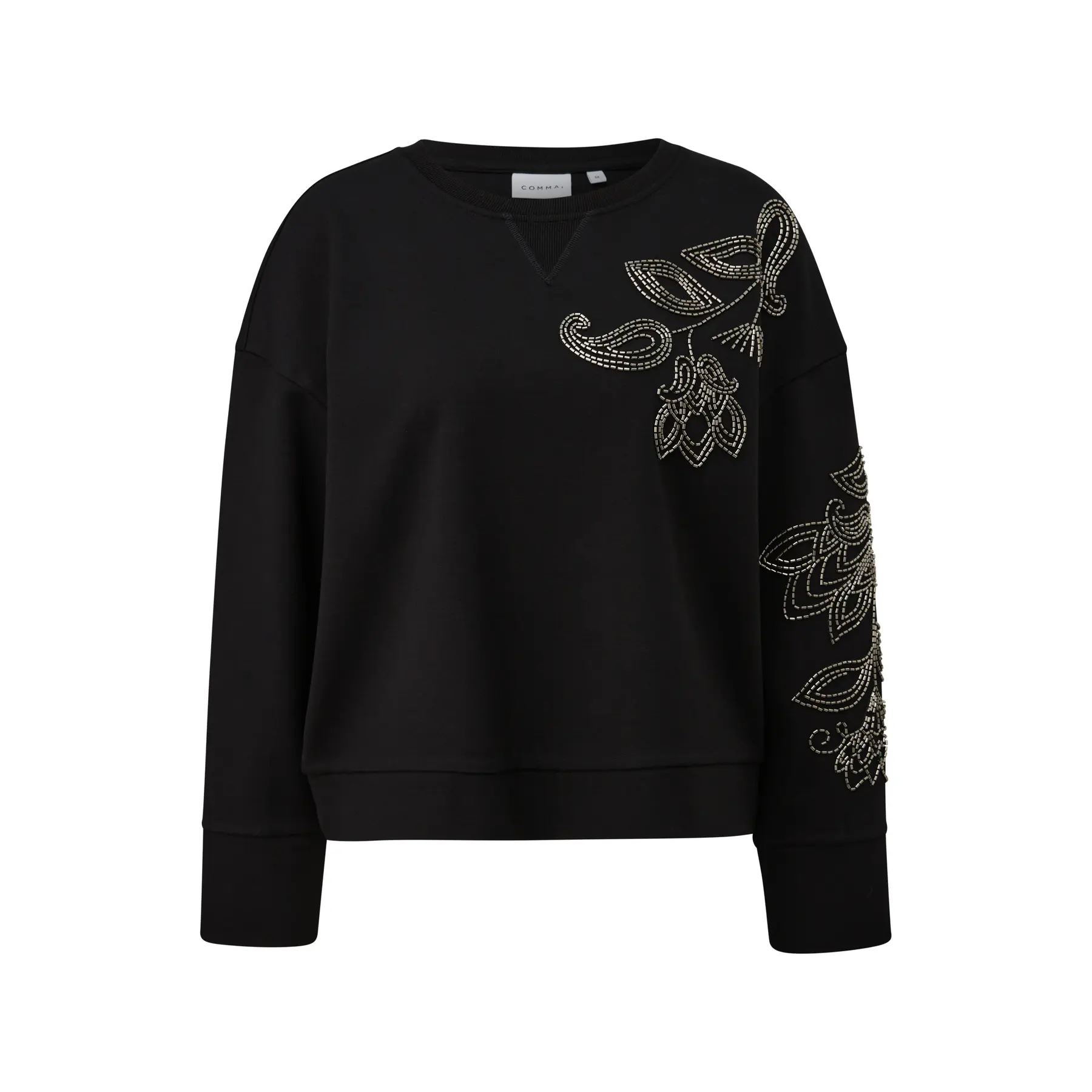 Oversized Beaded Rhinestone Sweatshirt For Women Comma