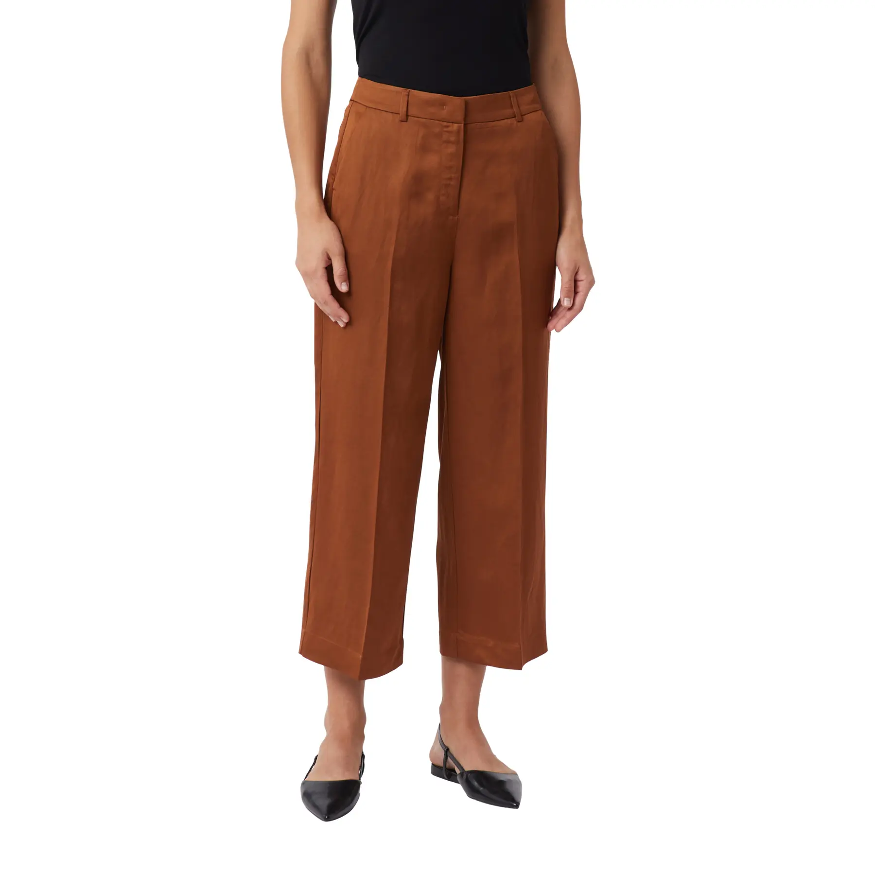 Pantalone da costume stile culotte scintillante in lino e viscosa donna COMMA