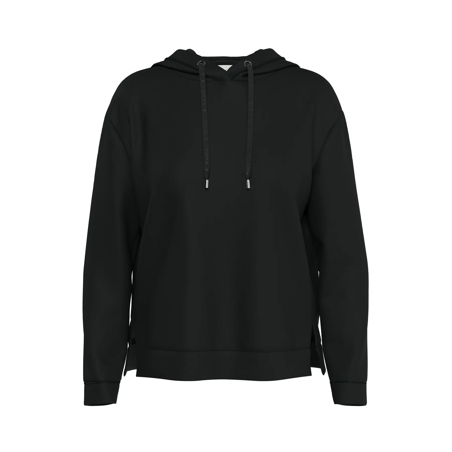 Felpa con cappuccio foderata con cordino e piping donna COMMA