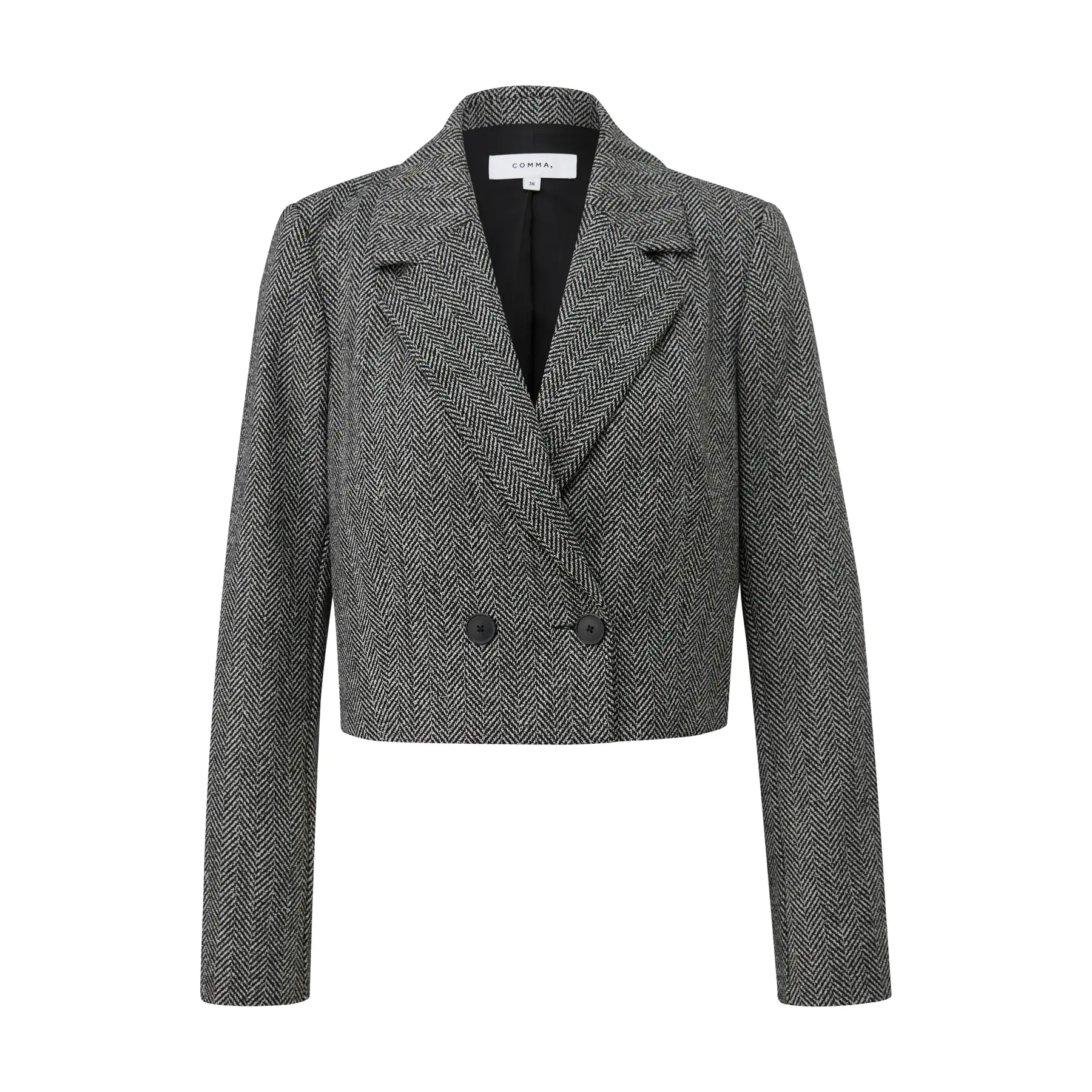 Blazer Kurz Blazer mit Zickzack-Muster Damen COMMA
