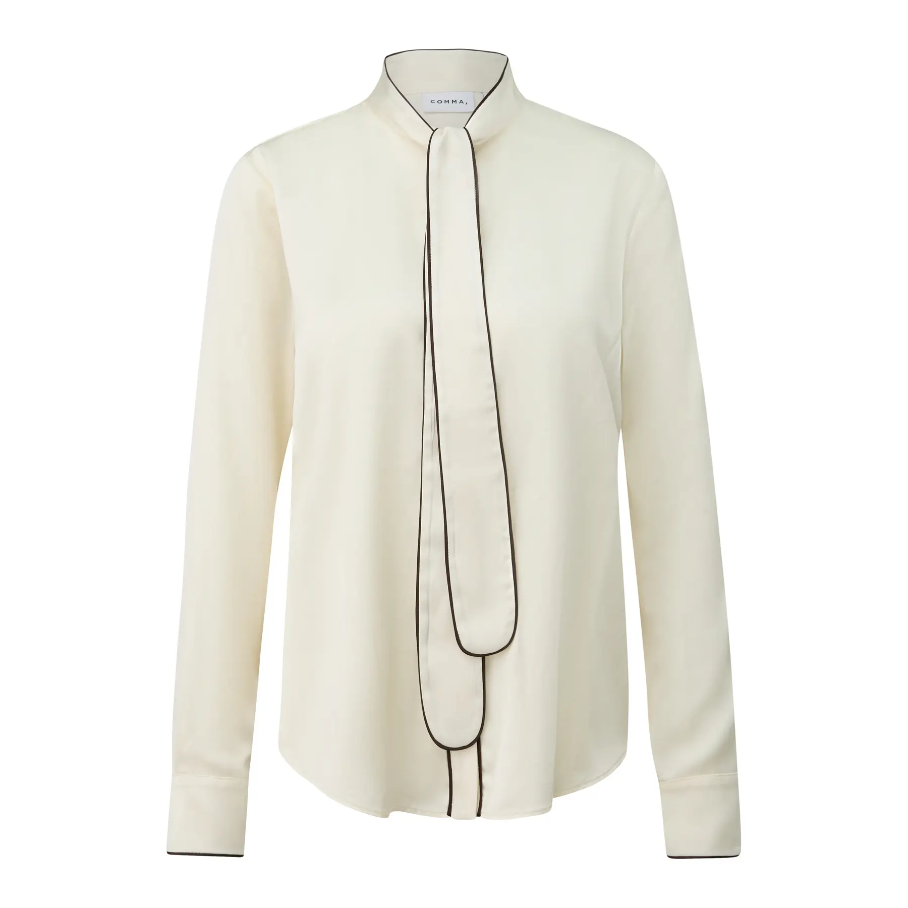 Camicia in satin con col lavallière e bottoni nascosti donna COMMA