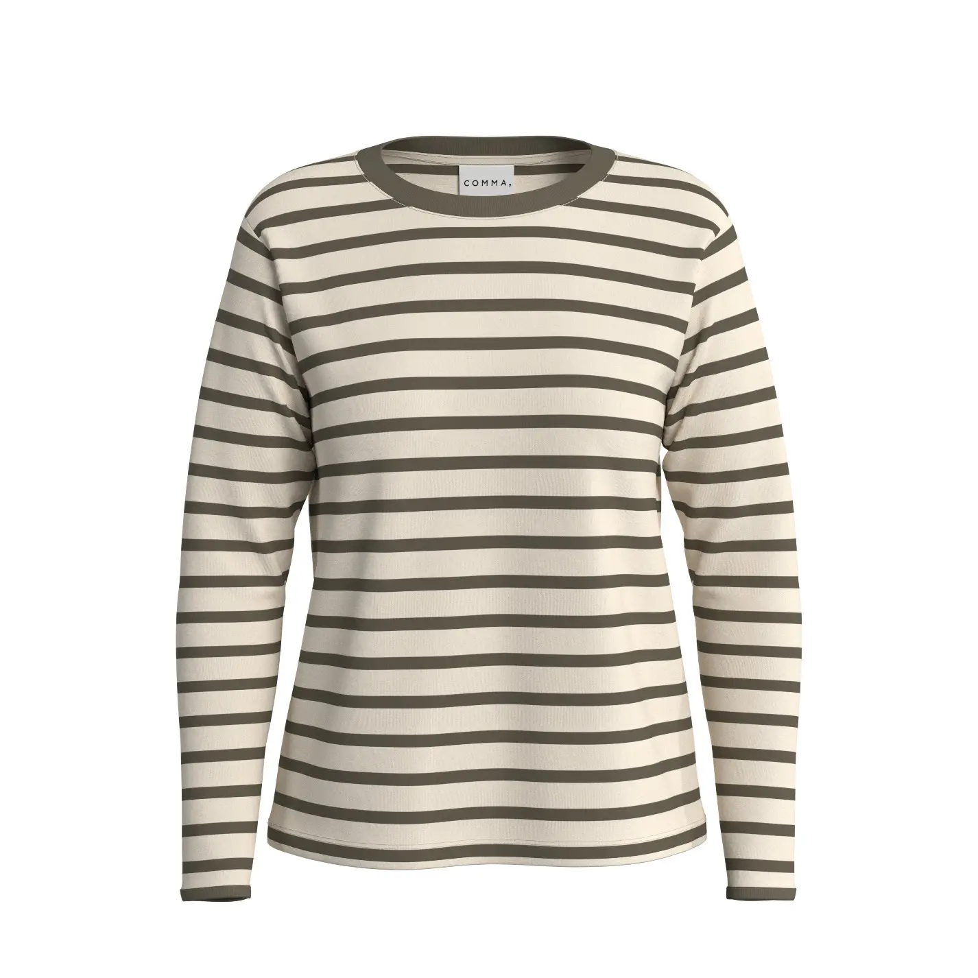 Women's Long-sleeved Striped T-shirt Comma